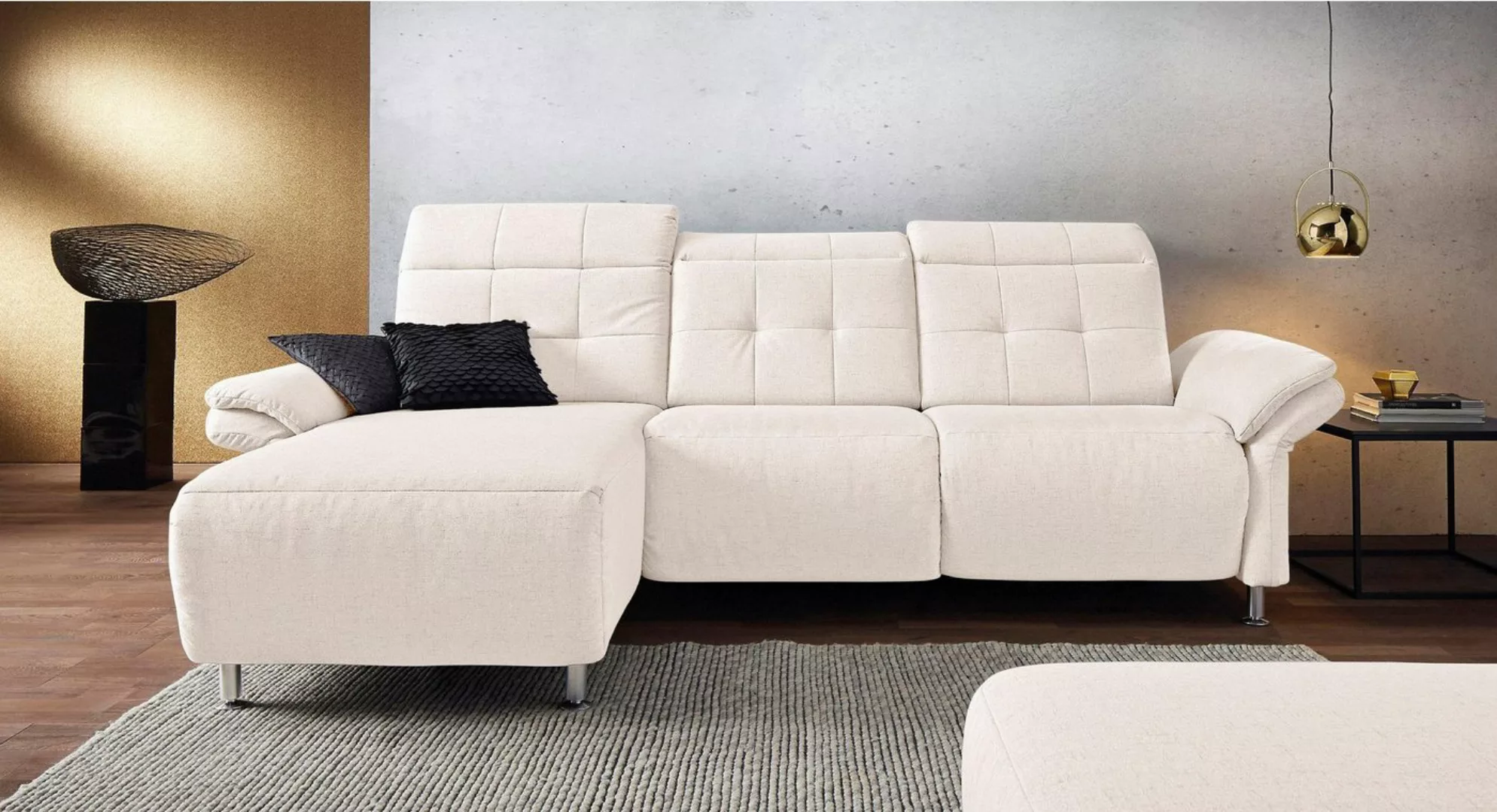 Places of Style Ecksofa Manhattan L-Form, 2 Sitze mit elektrischer Relaxfun günstig online kaufen