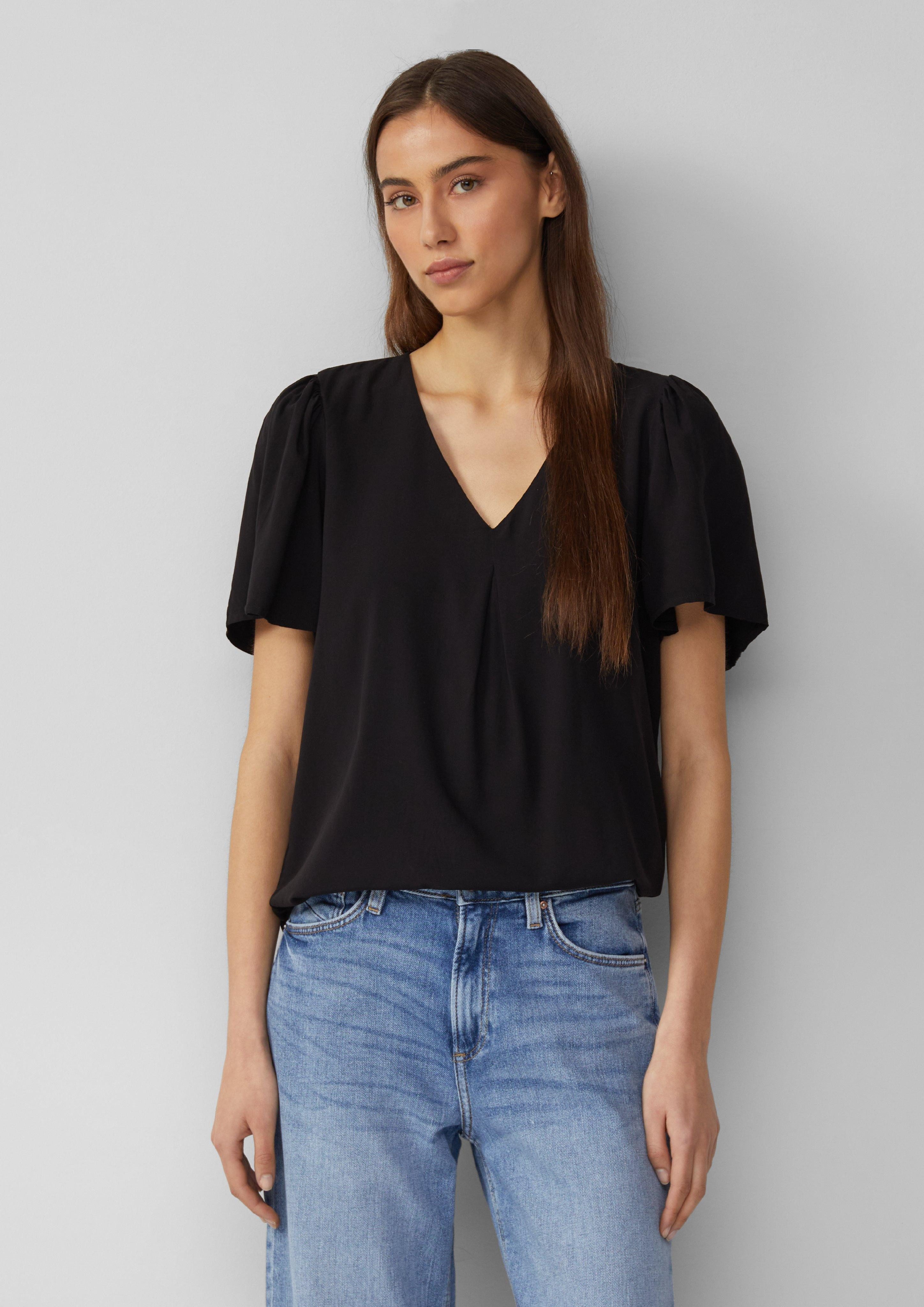 QS Kurzarmbluse Feminine Kurzarmbluse aus Viskose günstig online kaufen