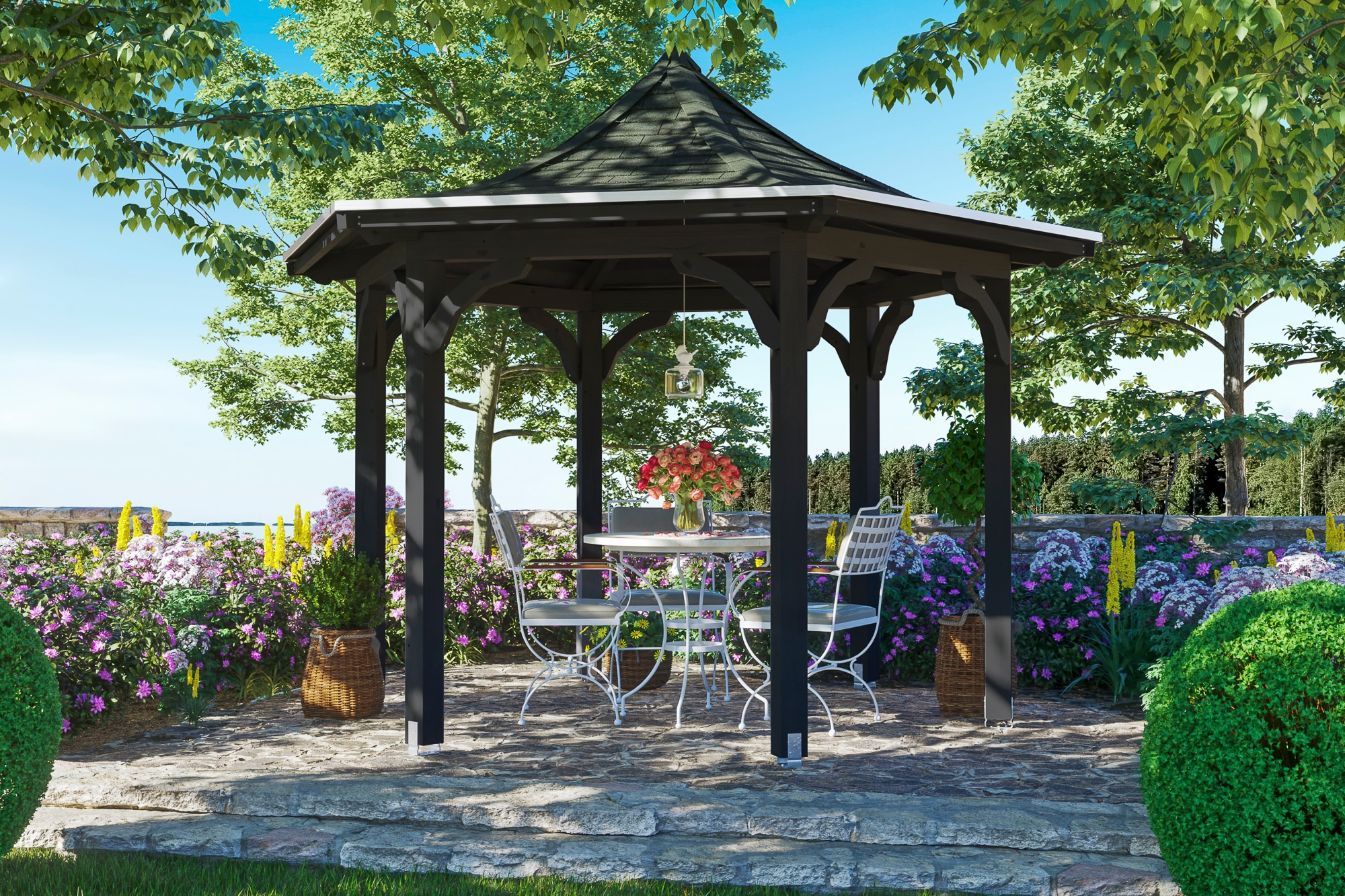 Skanholz Pavillon "Versailles", 6-Eck, BxT: 418x360 cm günstig online kaufen