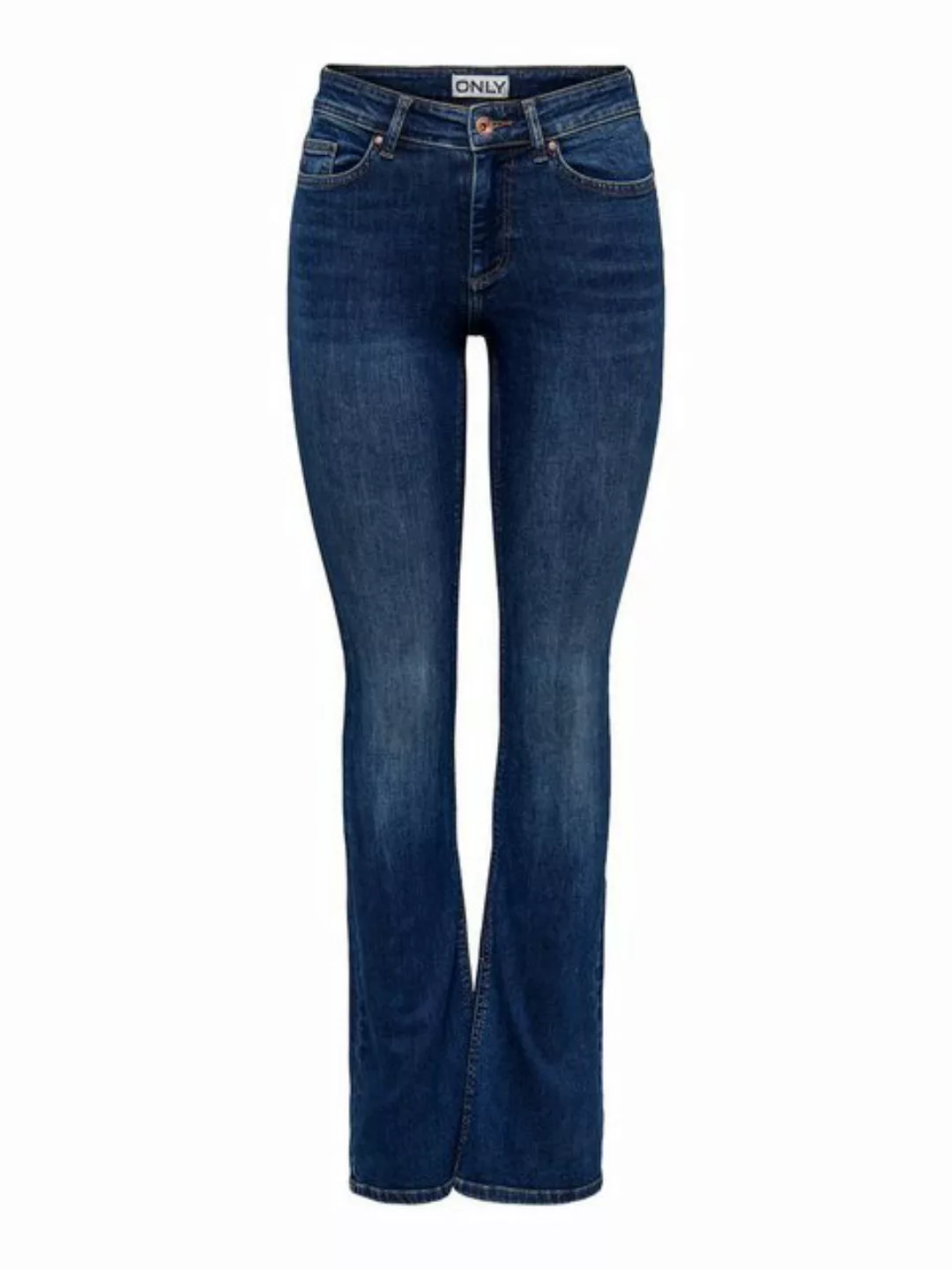 Only Damen Jeans ONLBLUSH MID FLARED Blau - Dark Blue Denim günstig online kaufen