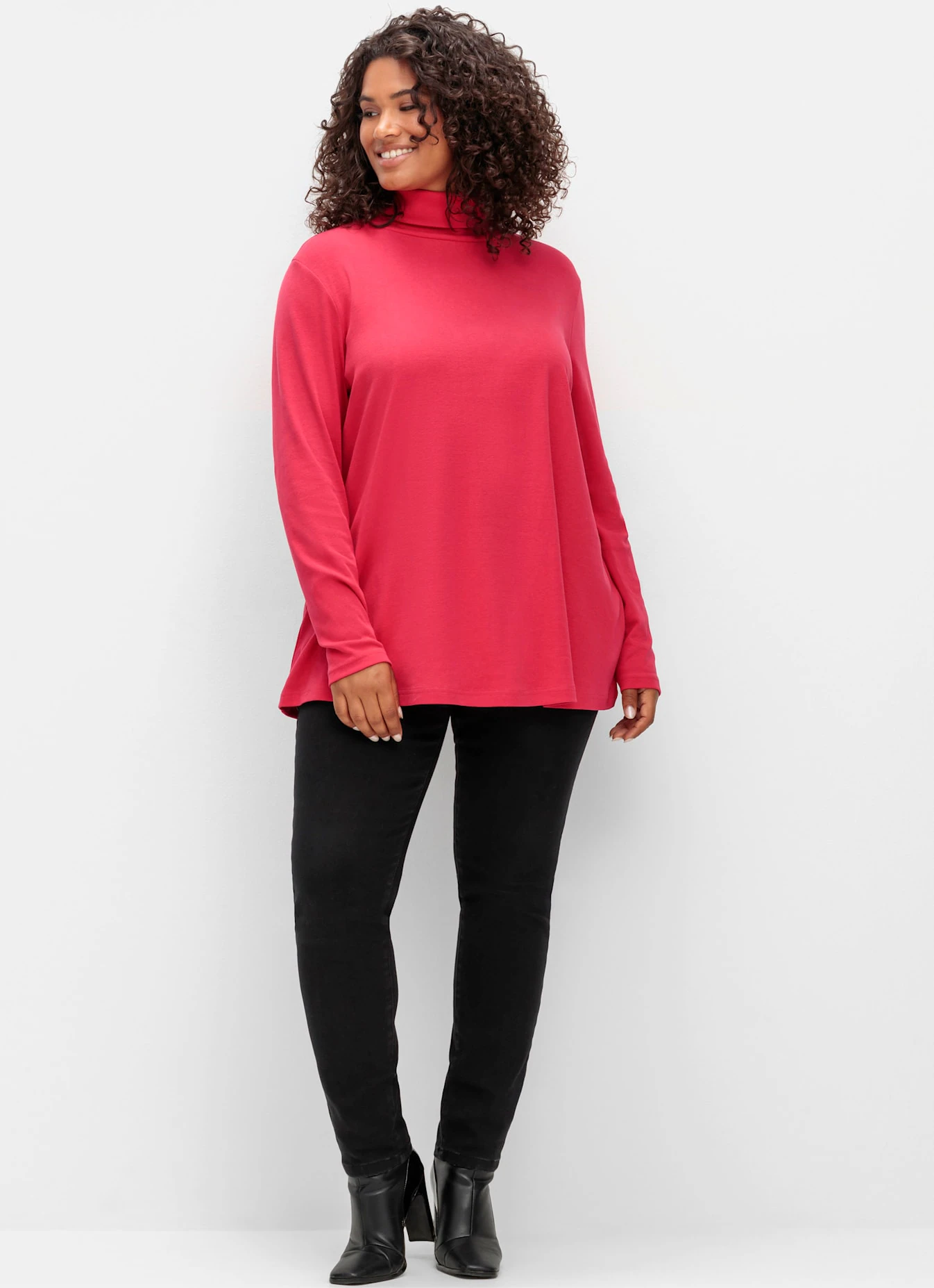 Sheego Langarmshirt "Rollkragen-Shirt", (1 tlg.) günstig online kaufen