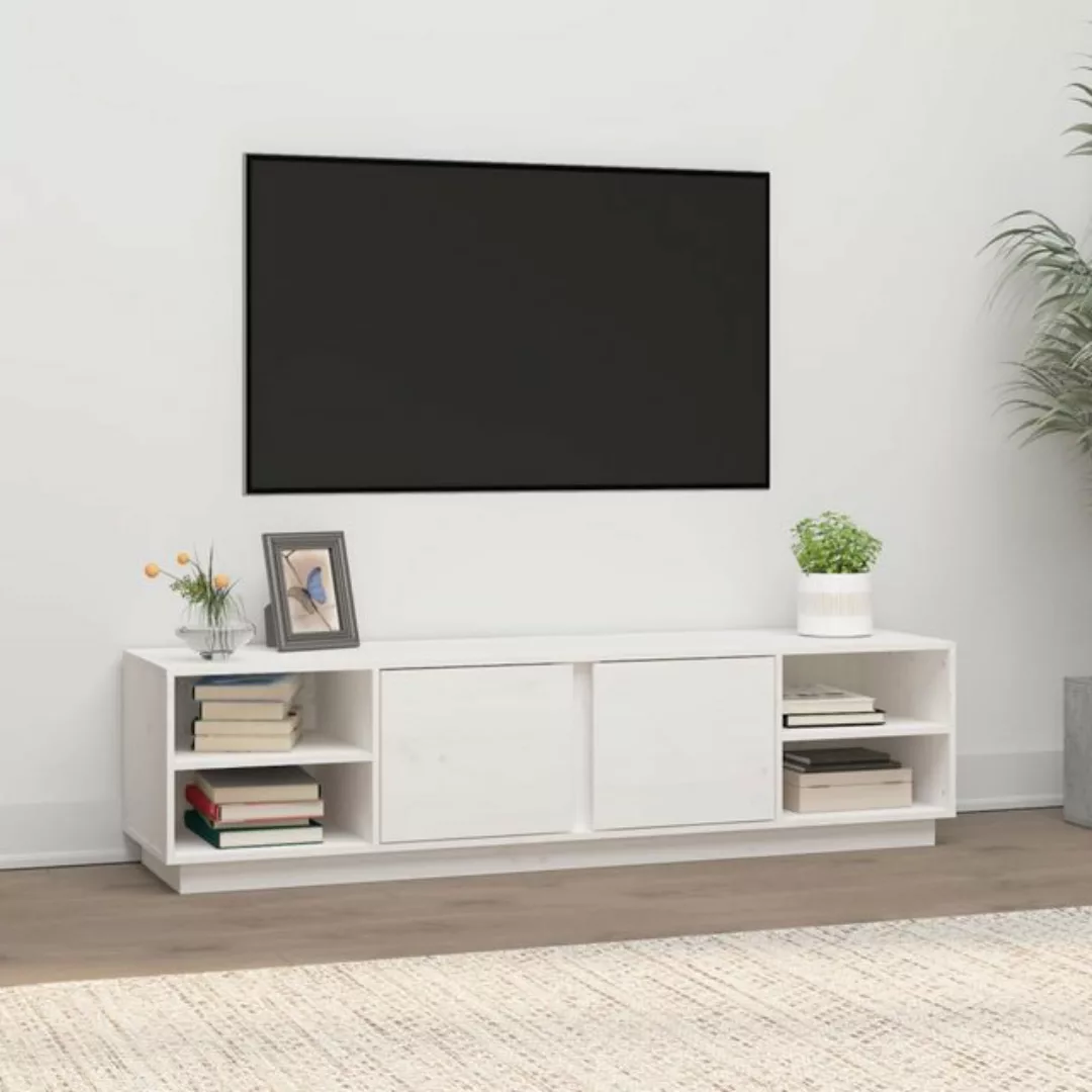 vidaXL TV-Schrank TV-Schrank Weiß 156x40x40 cm Massivholz Kiefer Lowboard F günstig online kaufen