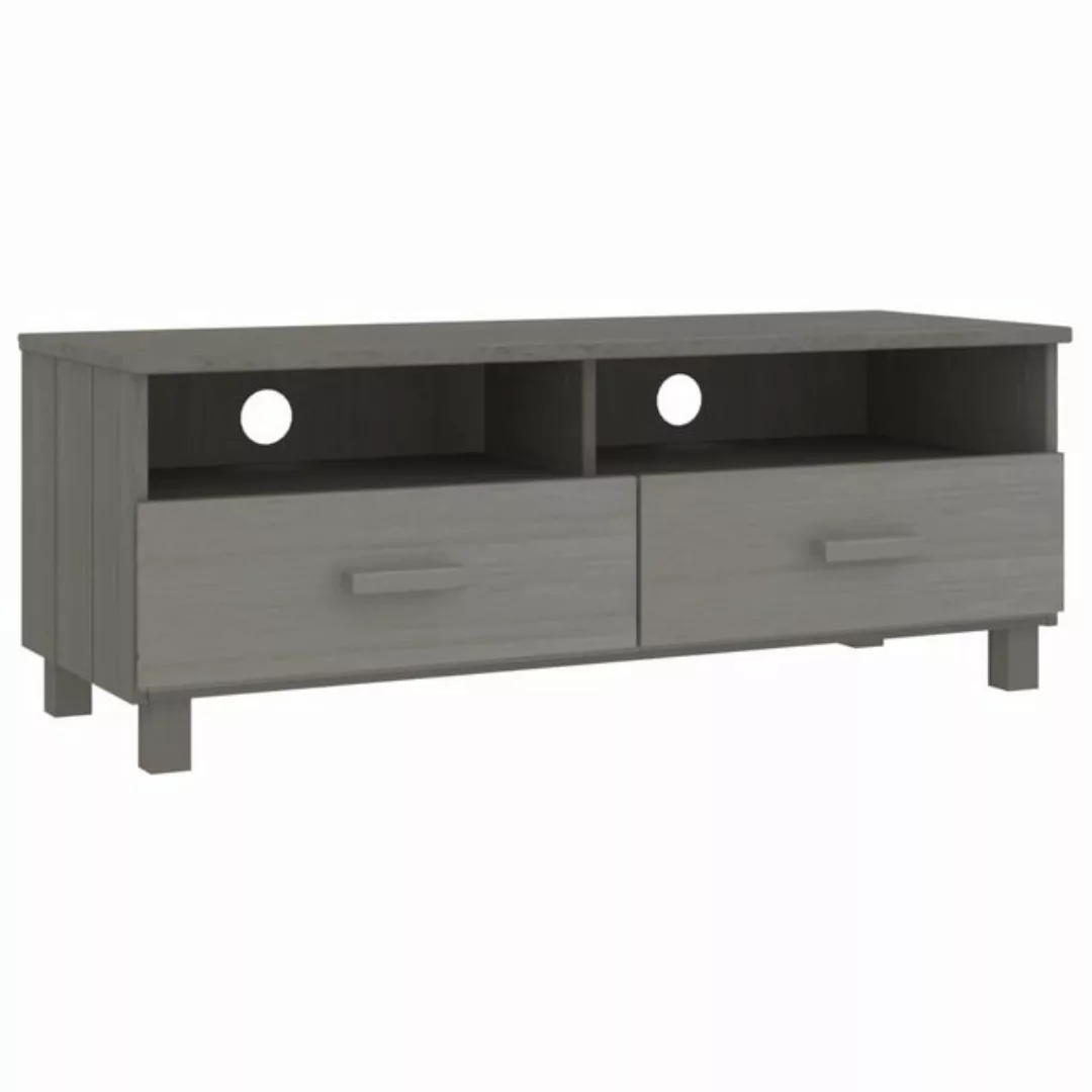 furnicato TV-Schrank HAMAR Hellgrau 106x40x40 cm Massivholz Kiefer günstig online kaufen