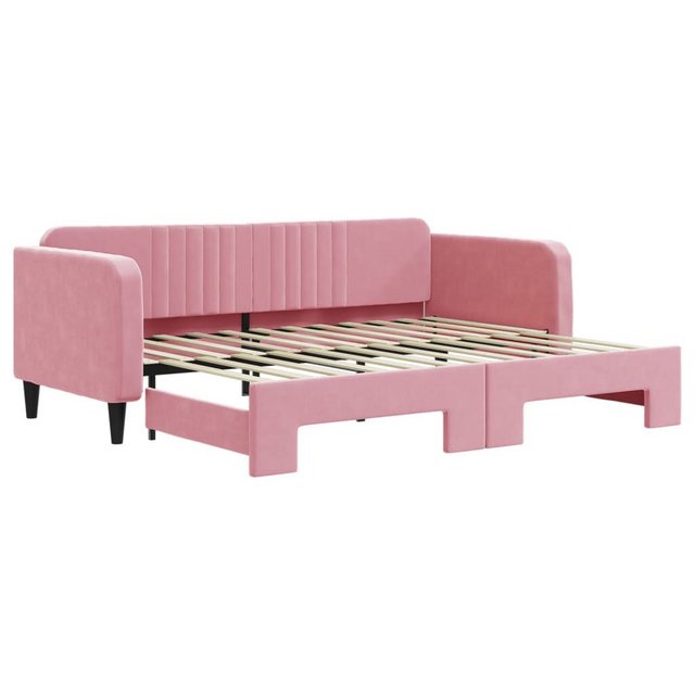 vidaXL Gästebett Gästebett Tagesbett Ausziehbar Rosa 90x200 cm Samt Bett Be günstig online kaufen