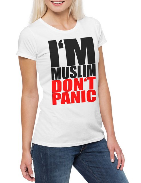 Urban Backwoods Print-Shirt I'm Muslim Don't Panic I Damen T-Shirt Islam Mo günstig online kaufen