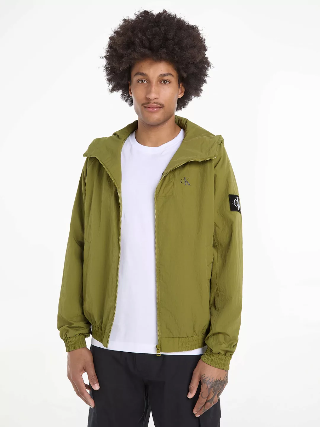 Calvin Klein Jeans Outdoorjacke "UNPADDED HOODED HARRINGTON", mit Kapuze, m günstig online kaufen