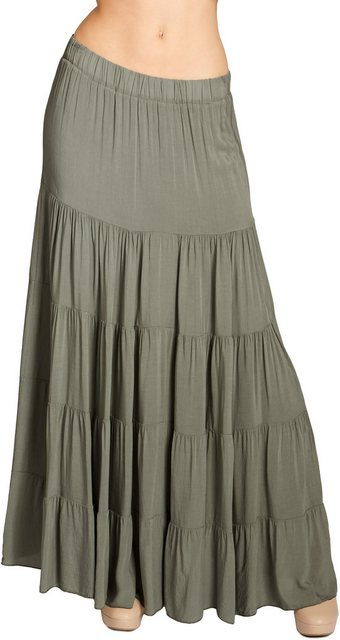 Caspar Faltenrock RO020 langer eleganter Damen Maxi Sommer Rock günstig online kaufen