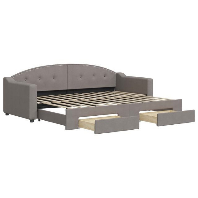 vidaXL Bett Tagesbett Ausziehbar mit Schubladen Taupe 80x200 cm Stoff günstig online kaufen