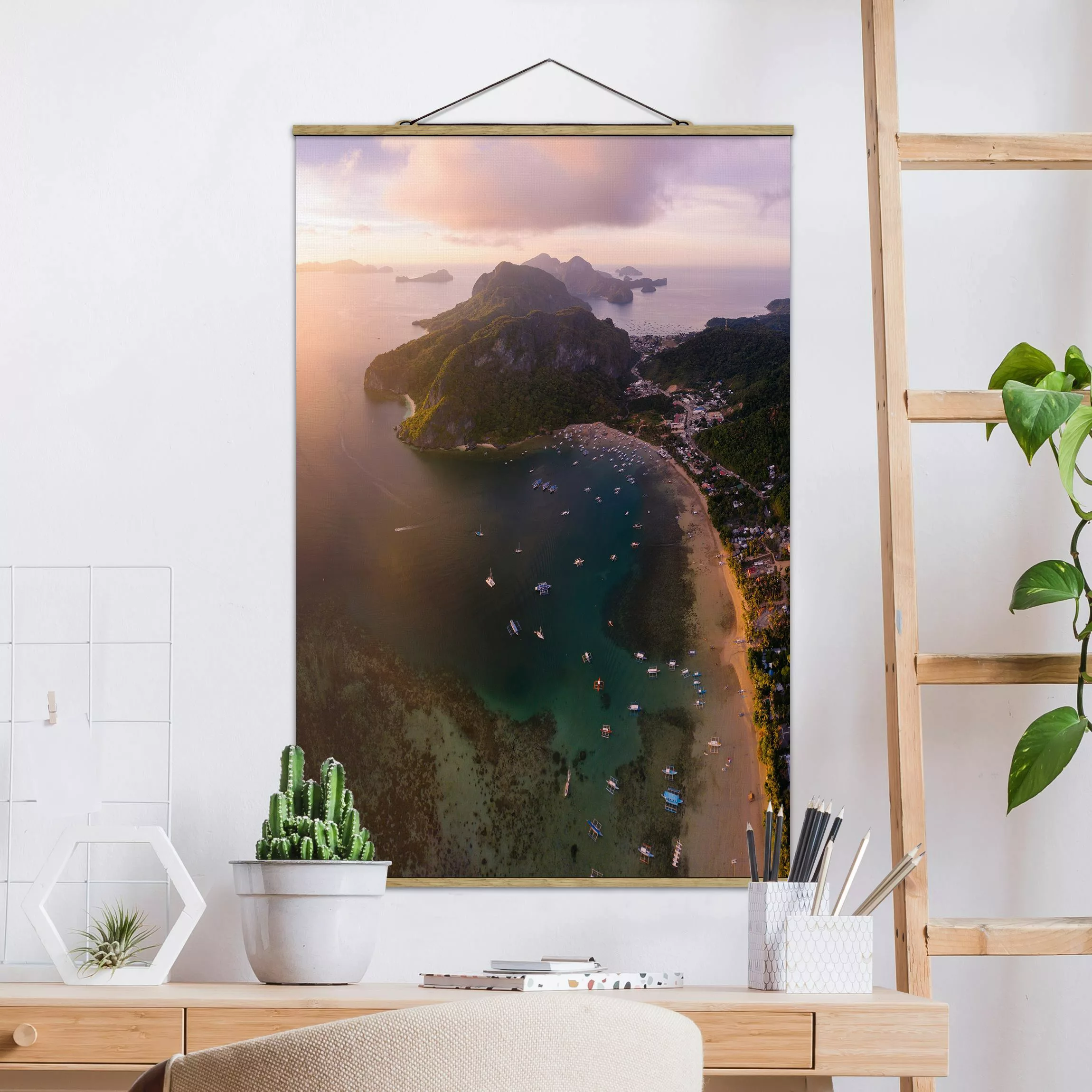 Stoffbild mit Posterleisten Atmosphärische Küstenlandschaft günstig online kaufen