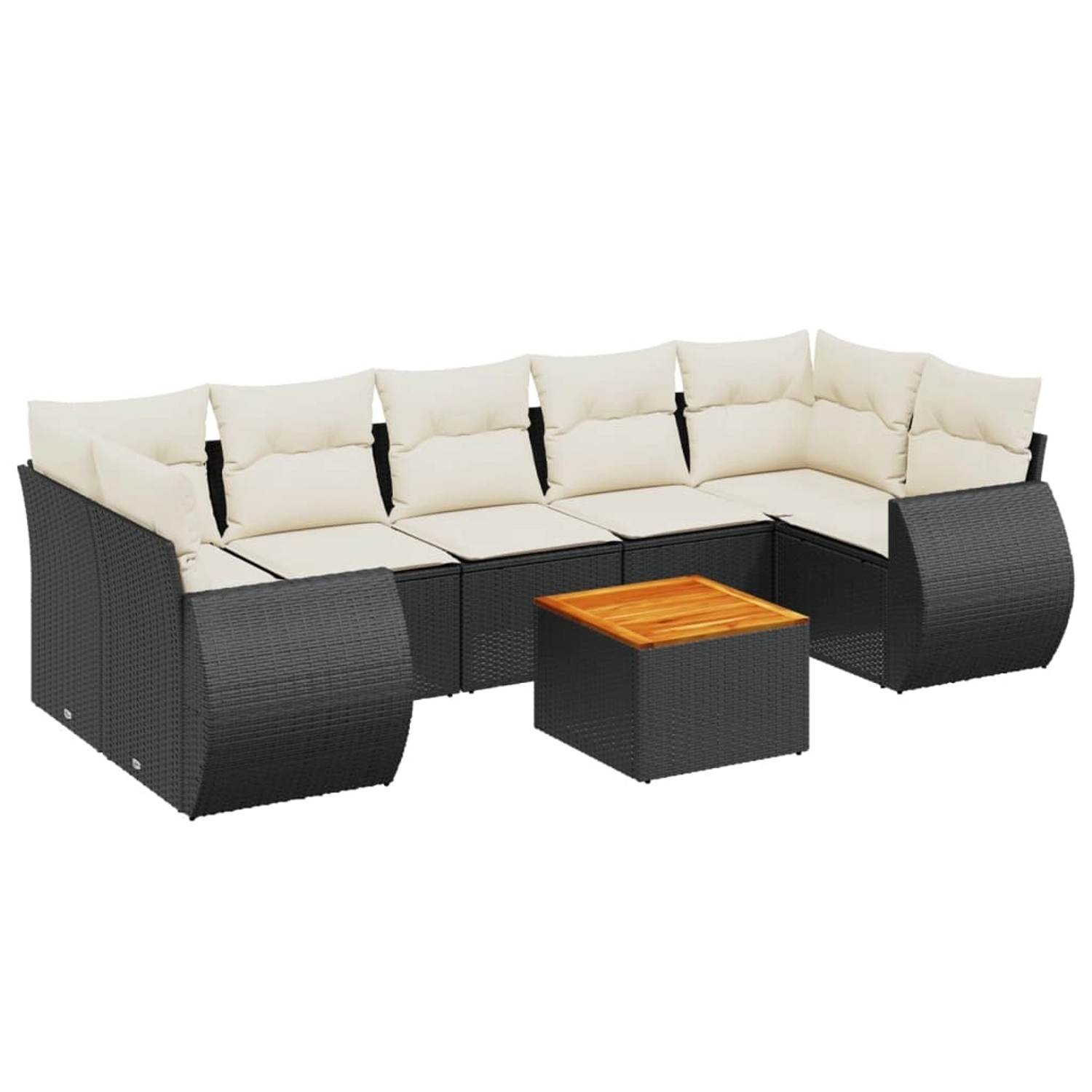 vidaXL 8-Tlg Garten-Sofagarnitur mit Kissen Schwarz Poly Rattan 3257246 günstig online kaufen