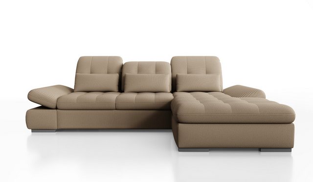 Hygger Möbelhaus Ecksofa Oregon L-Form 300x200 cm. mit Schlaffunktion und B günstig online kaufen