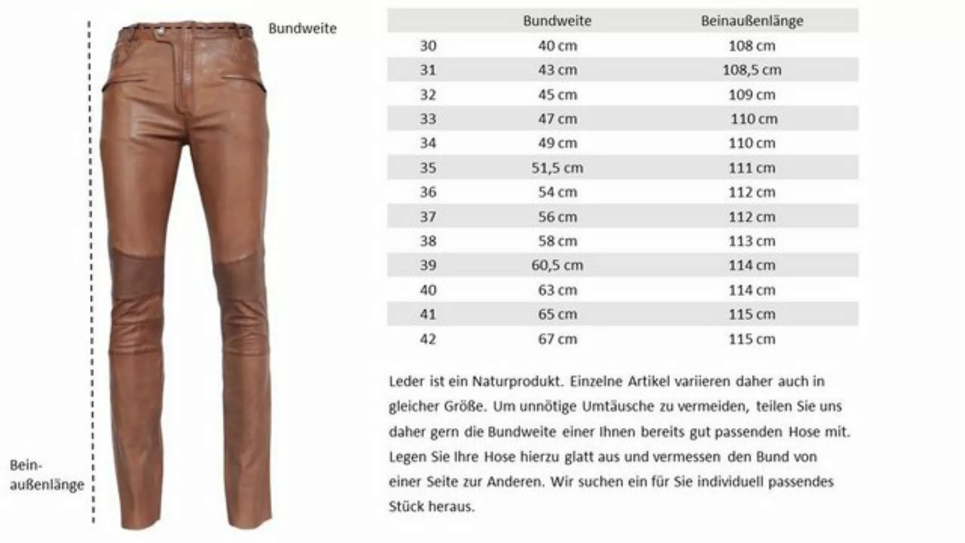 RICANO Lederhose Franklin Hochwertiges Lamm-Nappa Leder, Bikerapplikation günstig online kaufen