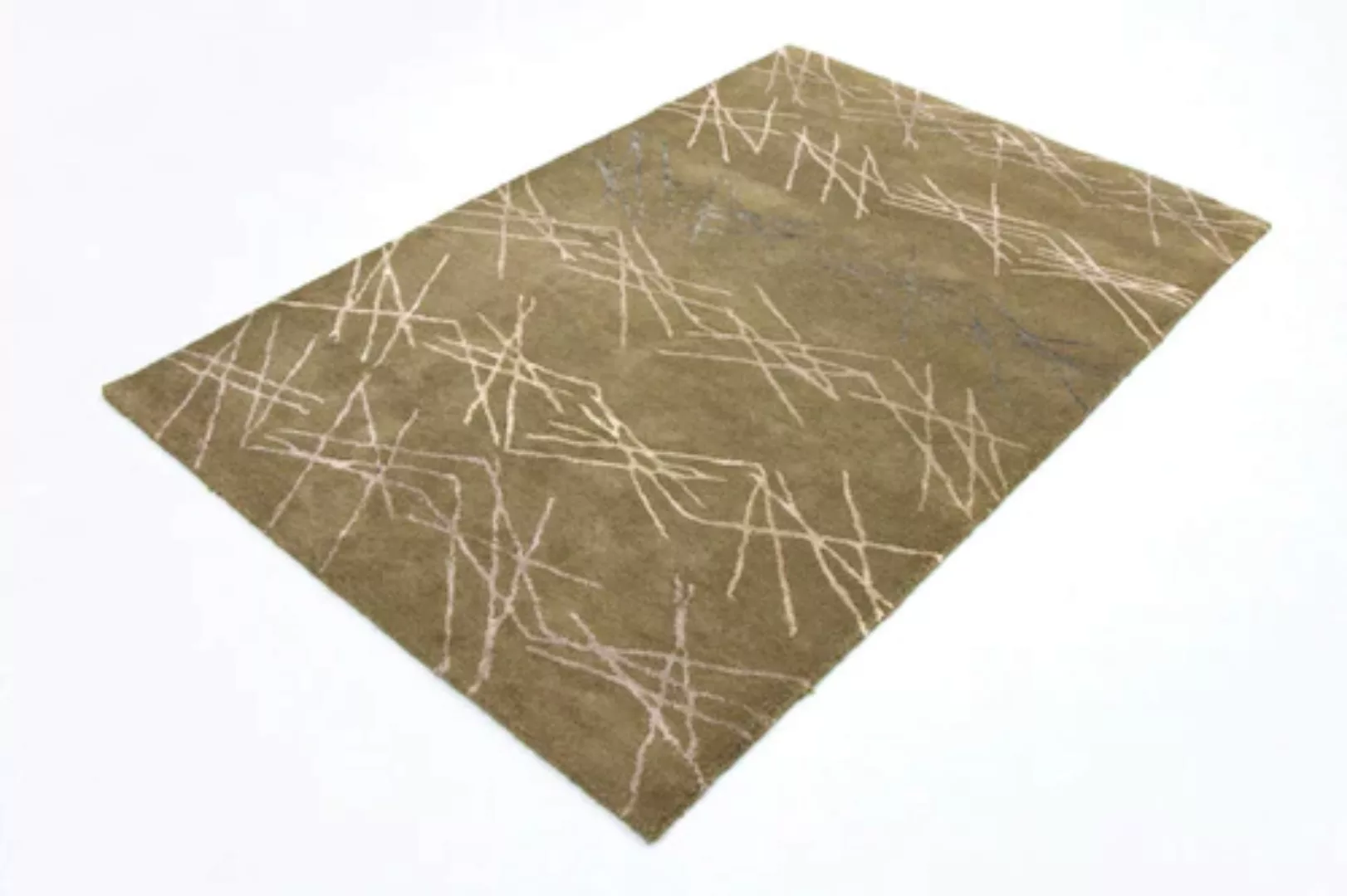 morgenland Wollteppich »Designer Teppich handgetuftet grün«, rechteckig günstig online kaufen