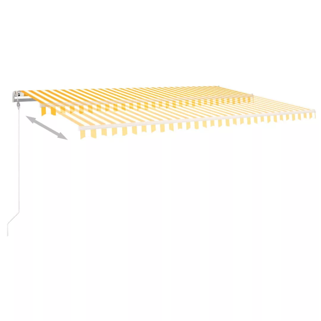 Gelenkarmmarkise Einziehbar Mit Led 5x3 M Gelb & Weiß günstig online kaufen
