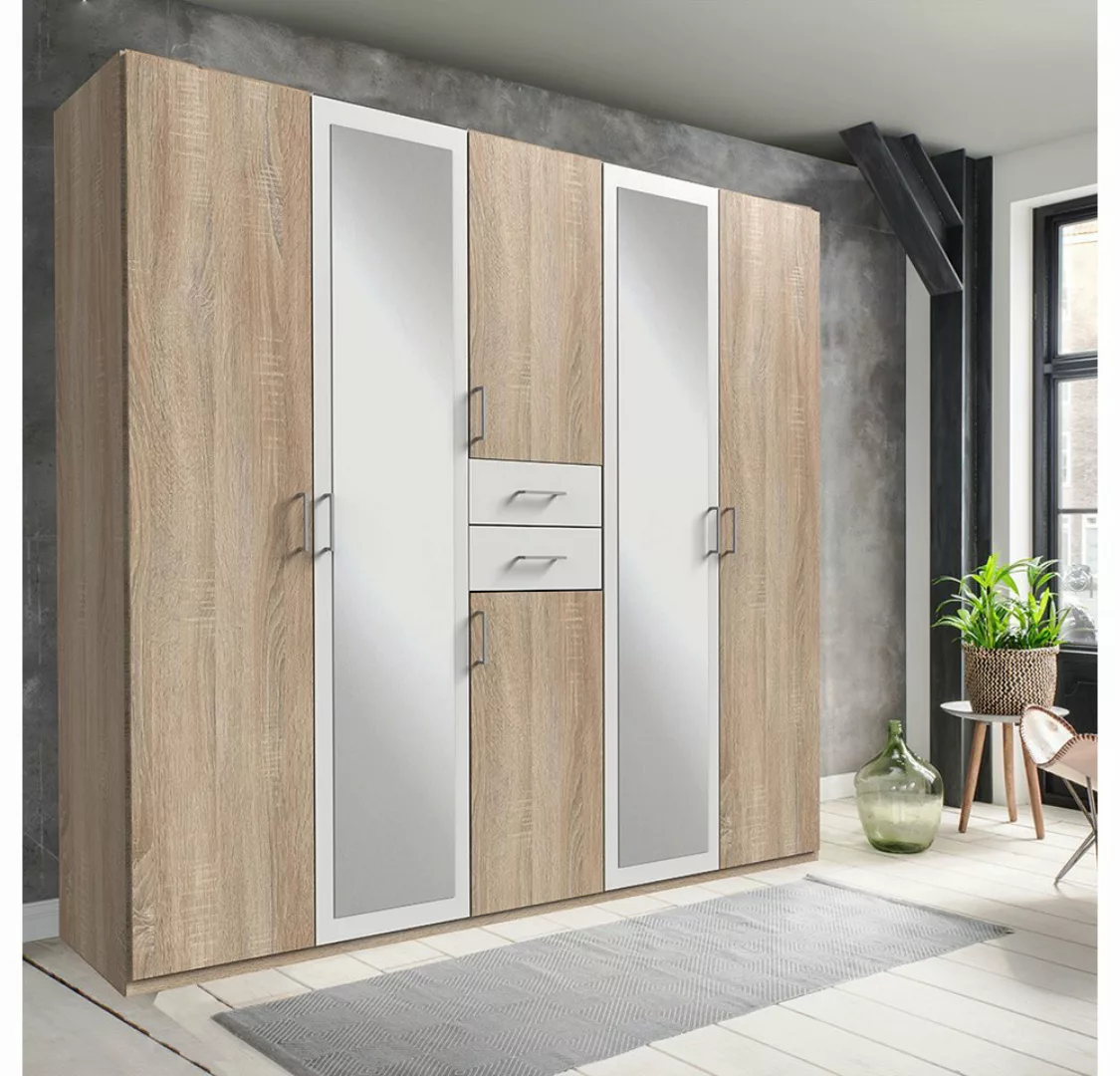 Lomadox Kleiderschrank DUNMORE-43 Drehtürenschrank 225cm, 6 Türen, 2 Schubl günstig online kaufen