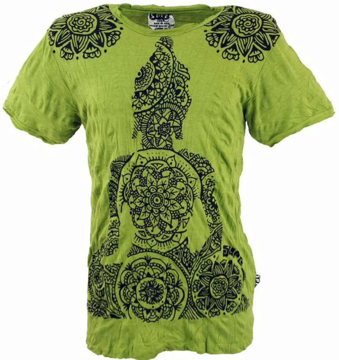 Guru-Shop T-Shirt Sure Herren T-Shirt Mandala Buddha - lemon Festival, alte günstig online kaufen