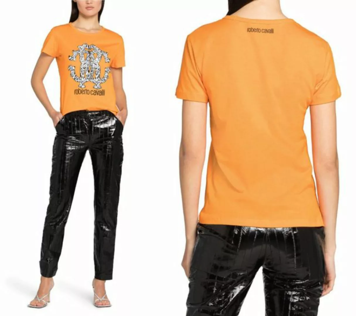 roberto cavalli T-Shirt ROBERTO CAVALLI RC LYNX-PRINT MONOGRAM COTTON T-SHI günstig online kaufen