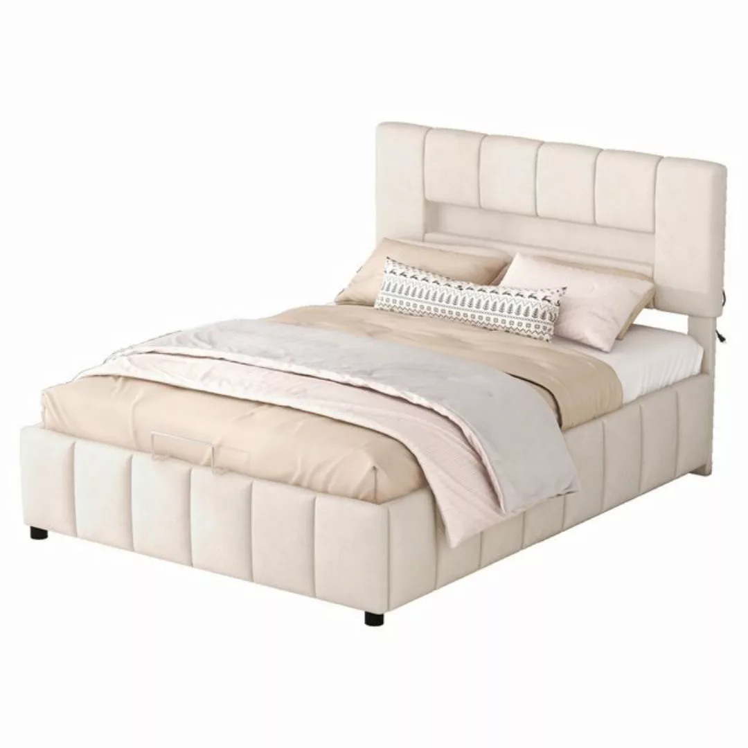 REDOM Polsterbett Daybed, Doppelbett, Familienbett, Plattformbett mit LED-B günstig online kaufen