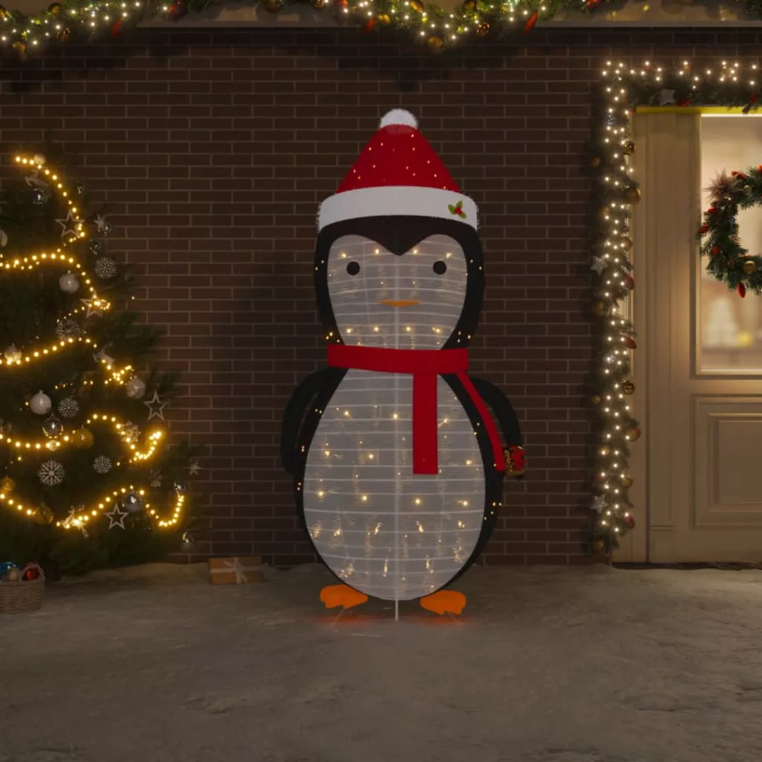 Vidaxl Weihnachtsdekoration Pinguin-figur Led Luxus-gewebe 180 Cm günstig online kaufen