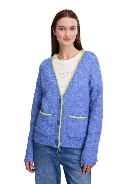 Cartoon Strickjacke Cartoon Strick-Cardigan mit V-Ausschnitt (1-tlg) Rippbü günstig online kaufen