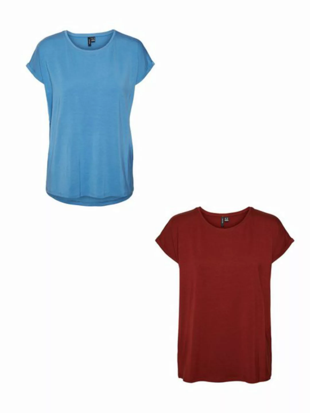 Vero Moda T-Shirt 2er-Pack T-Shirt Einfarbiges Stretch Oberteil (2-tlg) 515 günstig online kaufen