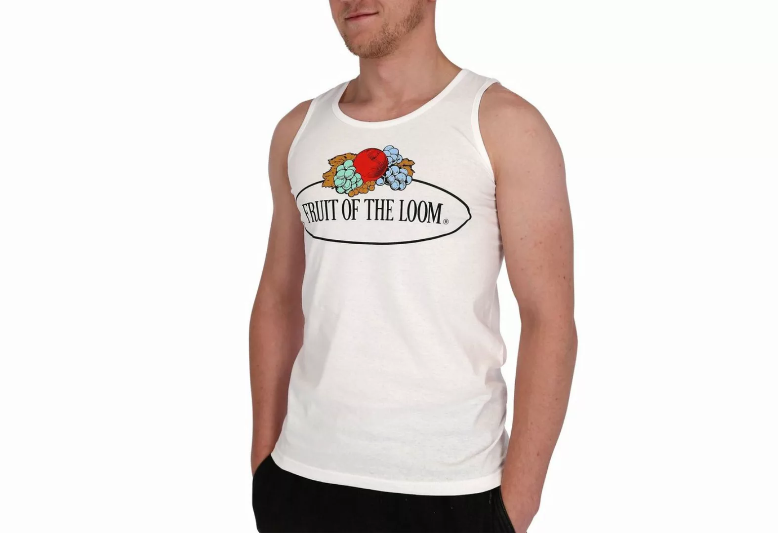 Fruit of the Loom Rundhalsshirt √§rmelloses T-Shirt mit Vintage-Logo günstig online kaufen