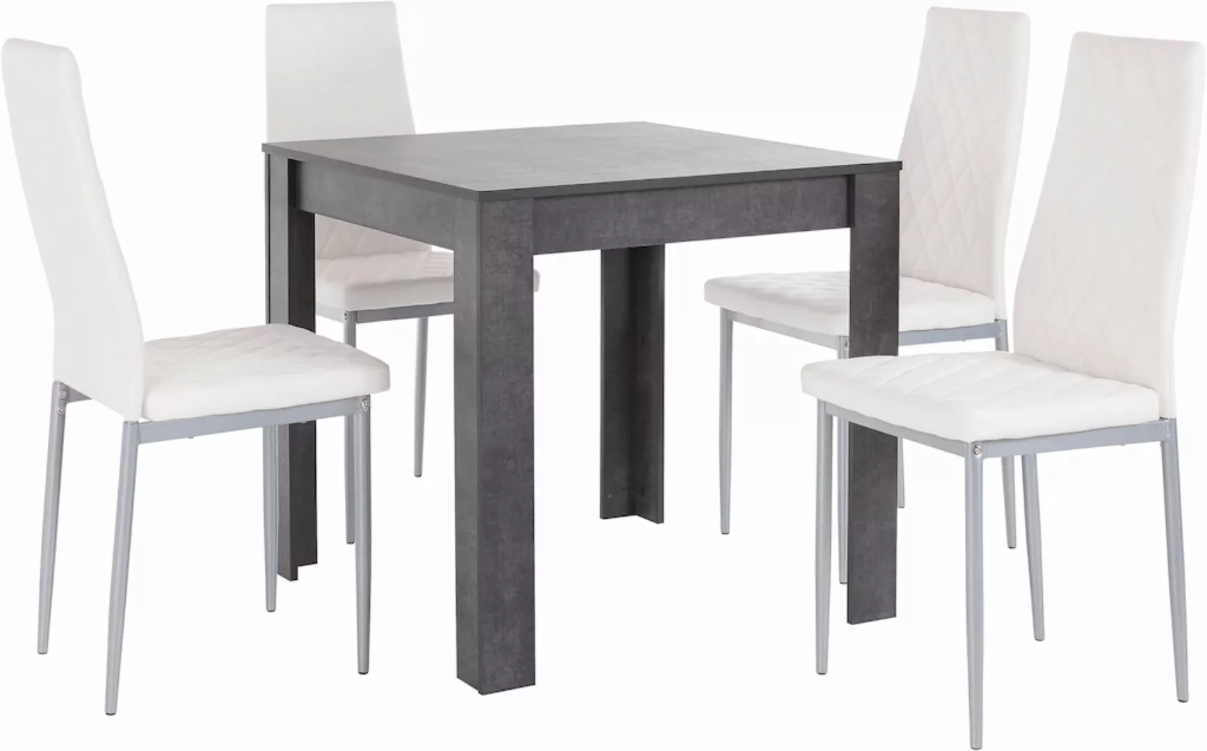 INOSIGN Essgruppe, (Set, 5 tlg.), mit Tisch in schieferfarben, Breite 80 cm günstig online kaufen