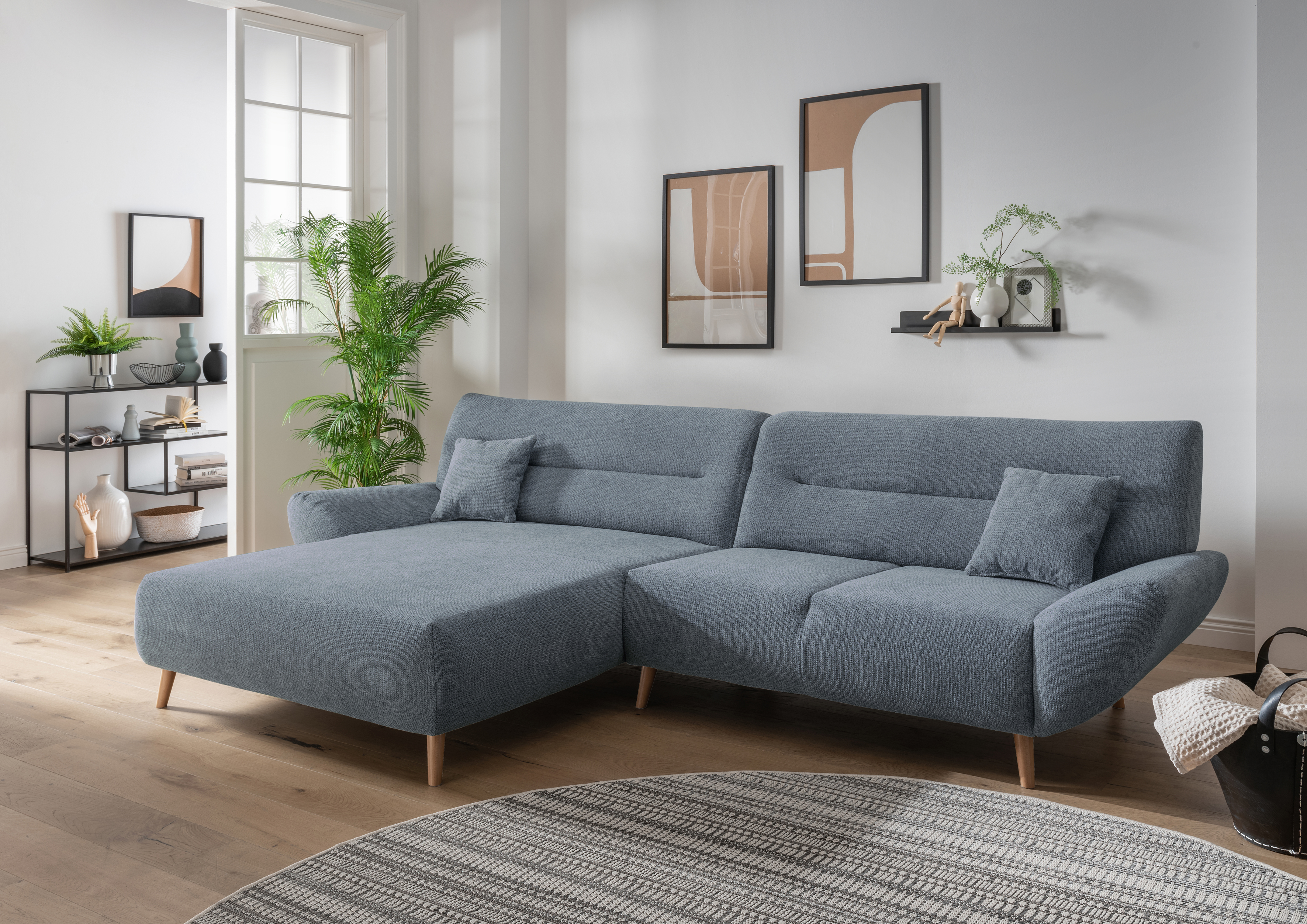 INOSIGN Ecksofa »Drago, elegant und zeitlos, komfortabel, Holzfuß, L-Form«, günstig online kaufen