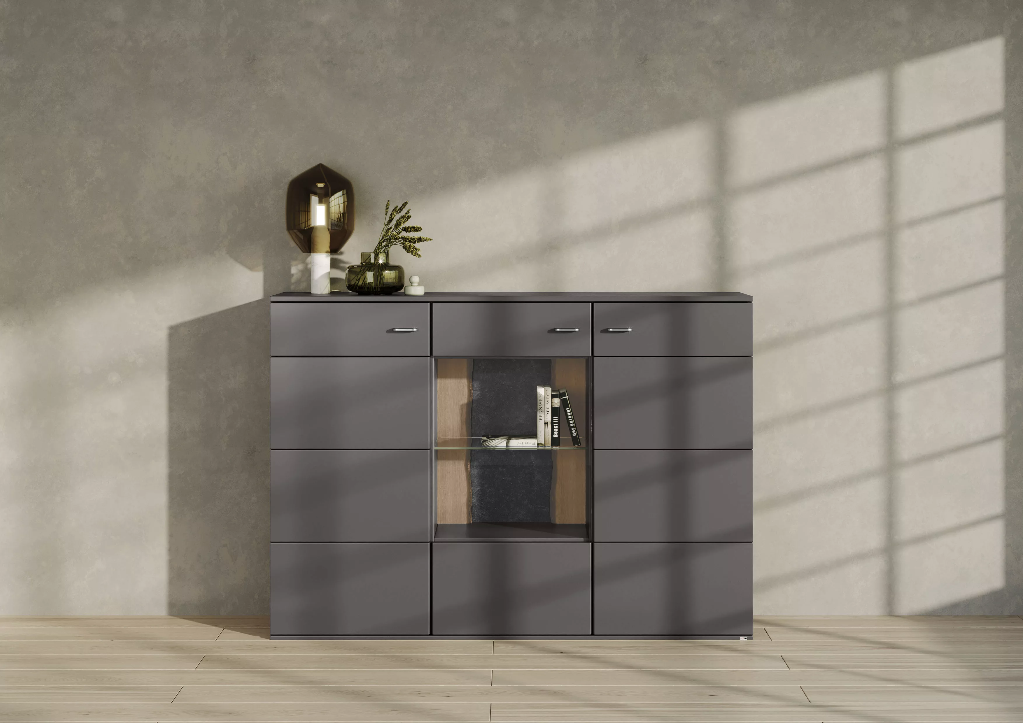 set one by Musterring Highboard "TACOMA", Typ 52, Breite 180 cm, mit getönt günstig online kaufen