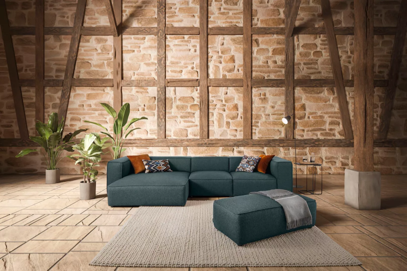 W.SCHILLIG Ecksofa "around-the-block", mit eleganter Biese, mit Federkern, günstig online kaufen