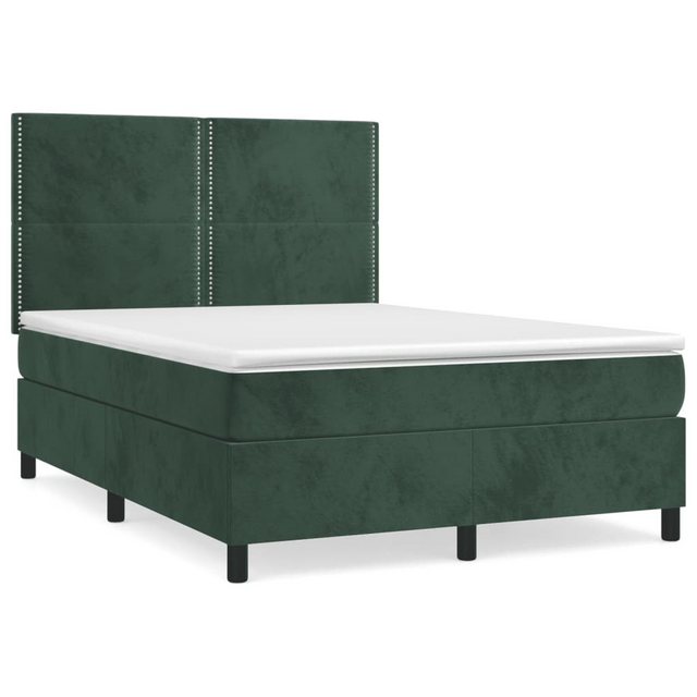 vidaXL Boxspringbett mit Matratze Dunkelgrün 140x190 cm Samt1348988 günstig online kaufen