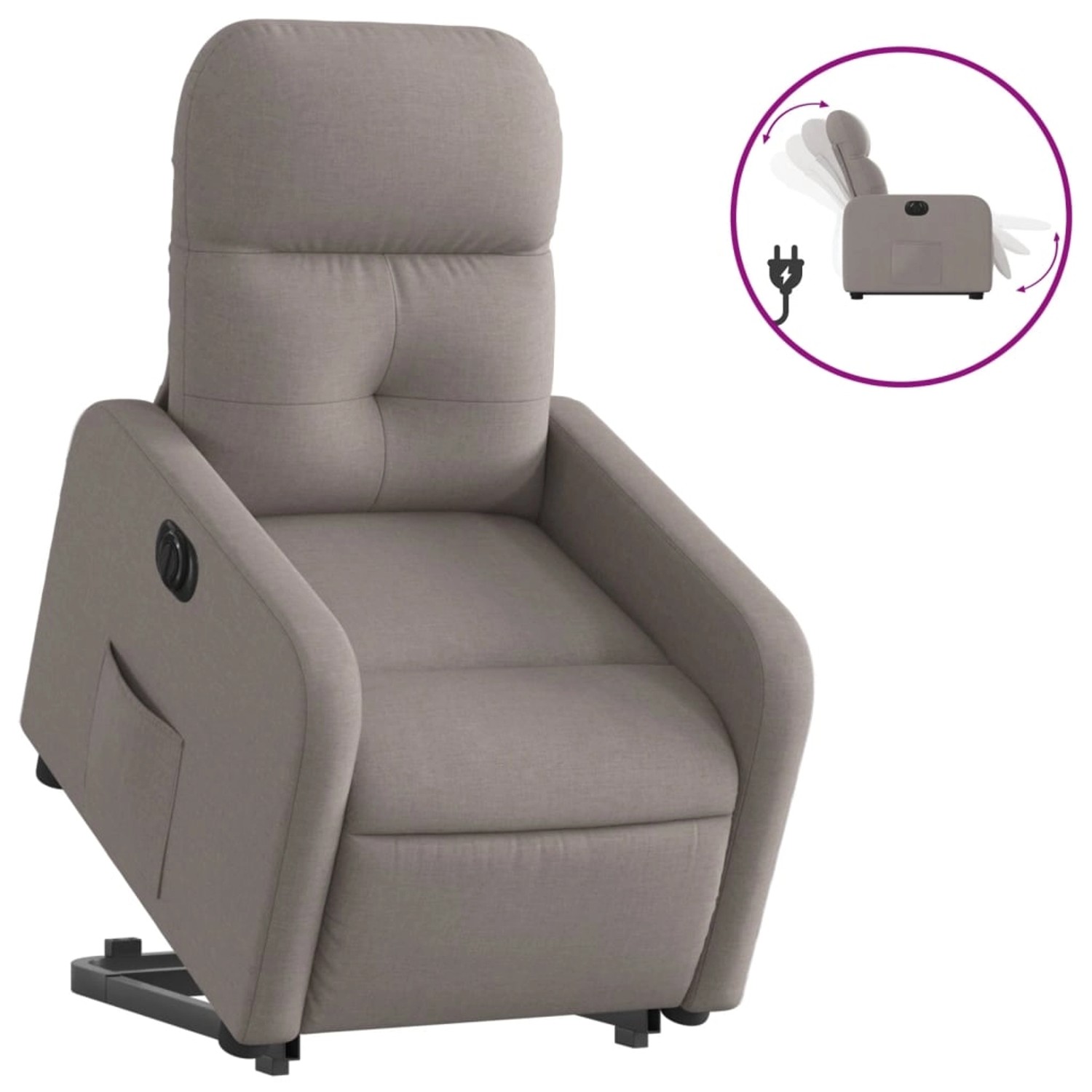 vidaXL Relaxsessel mit Aufstehhilfe Elektrisch Taupe Stoff Modell 11 günstig online kaufen