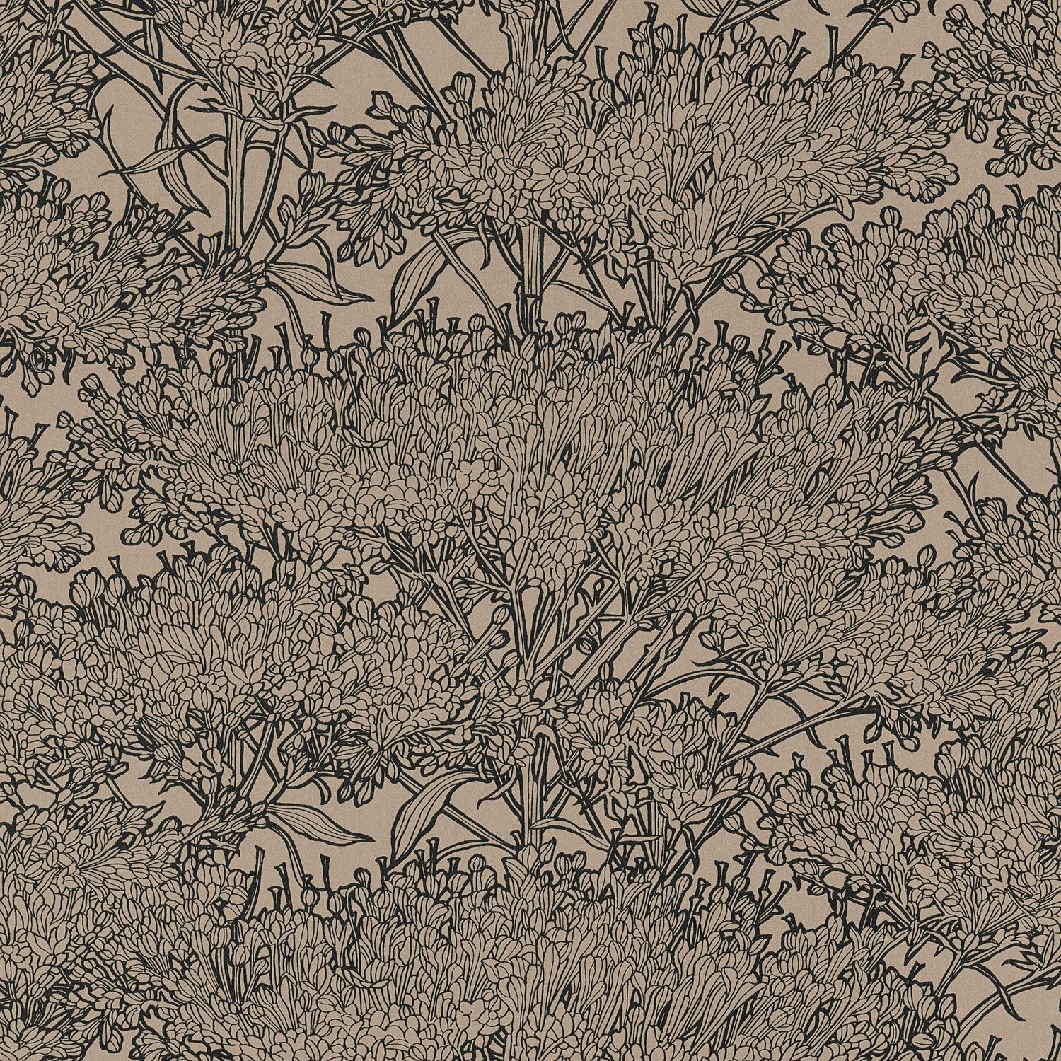 PROFHOME 369725-GU Natur Tapete Floral Matt Braun Grau Beige 0,53 m x 10,05 günstig online kaufen