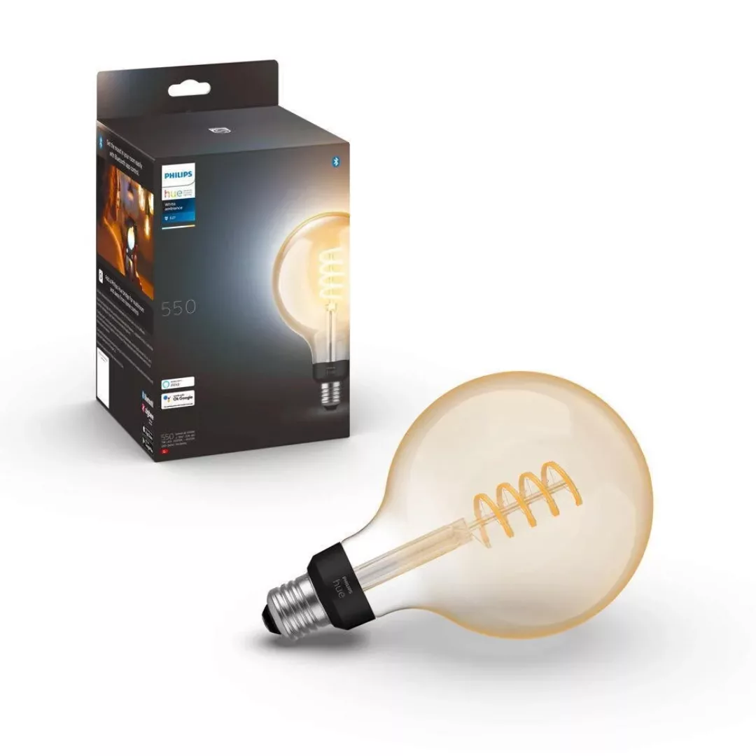 Philips Hue Bluetooth White Ambiance LED E27 Globe - G125 7W 550lm inkl. Br günstig online kaufen