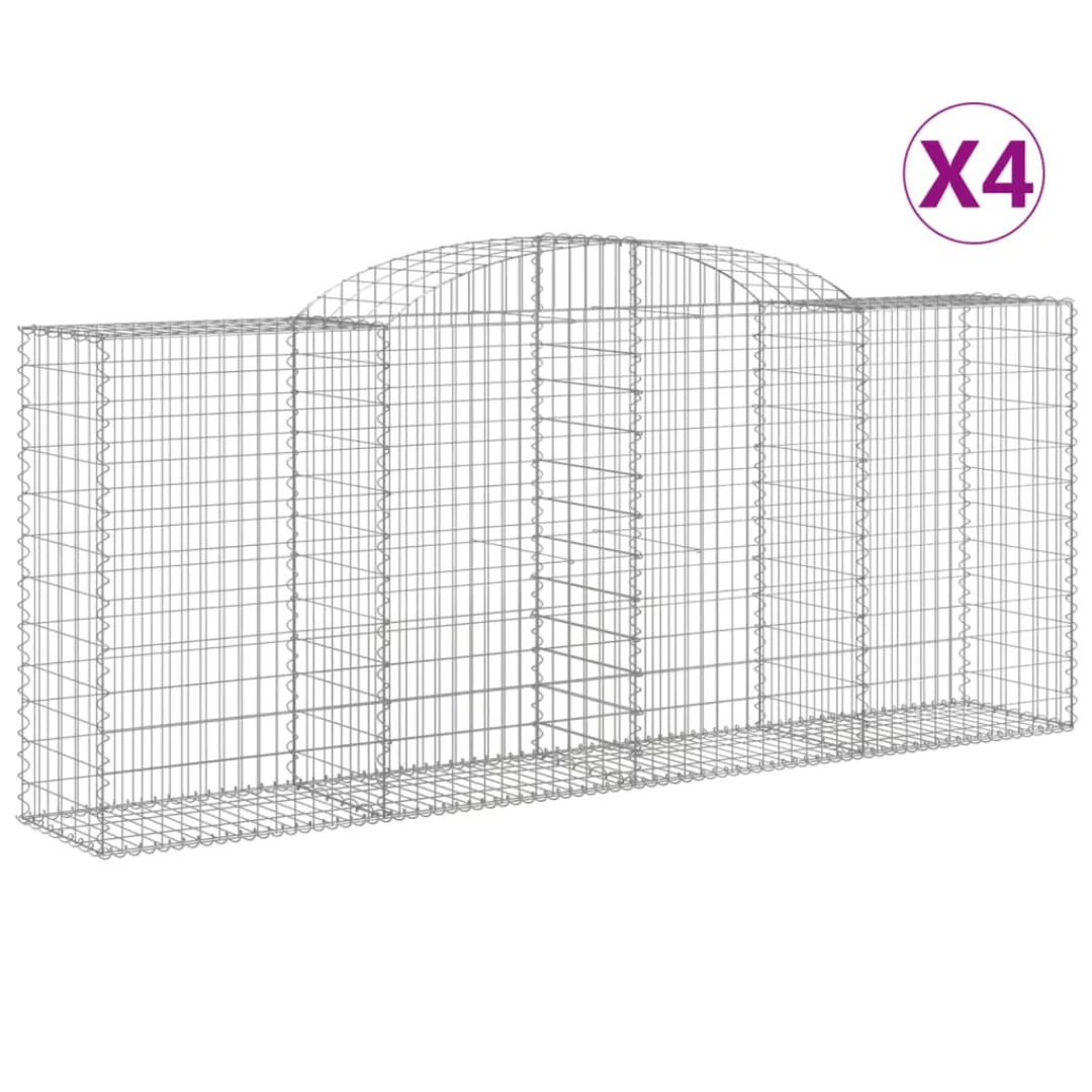 Vidaxl Gabionen Mit Hochbogen 4 Stk. 300x50x120/140cm Verzinktes Eisen günstig online kaufen