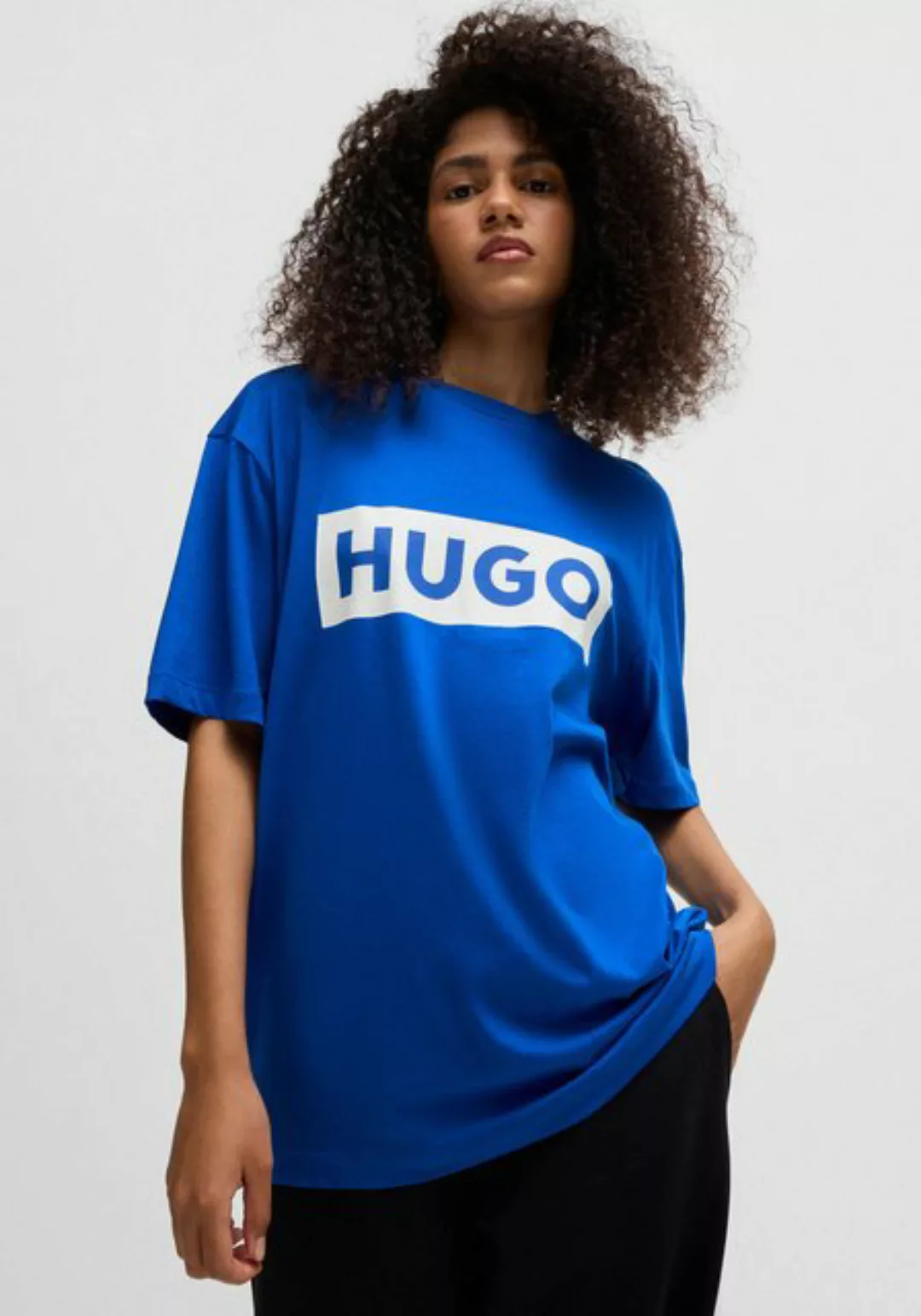 HUGO Blue T-Shirt "Nico", mit großem Logo-Print, Unisex günstig online kaufen