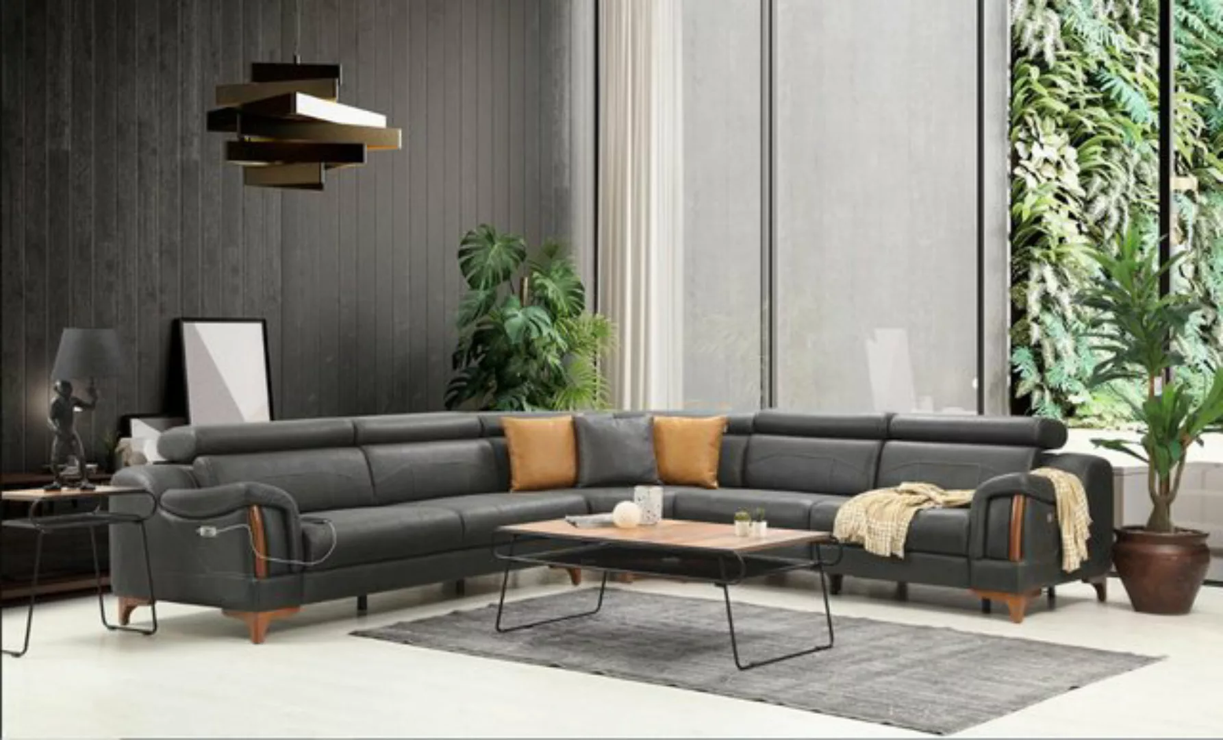 JVmoebel Ecksofa Ecksofa L-Form Modern Sofa Wohnzimmer Couch Polster, 5 Tei günstig online kaufen