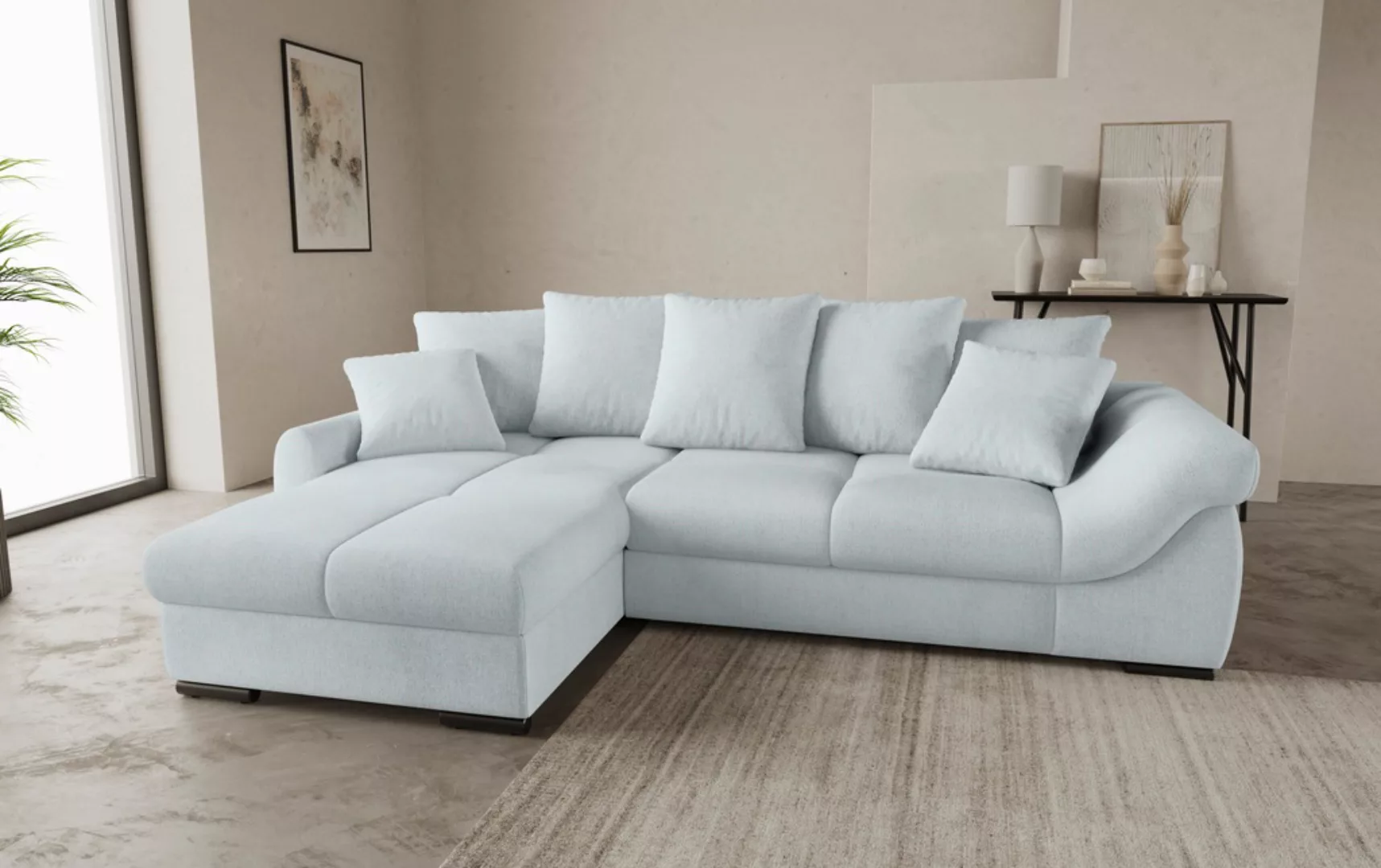 Mr. Couch Ecksofa "Livorno L-Form", inkl. Hochschläfer-Bettauszug, XL-Bettk günstig online kaufen