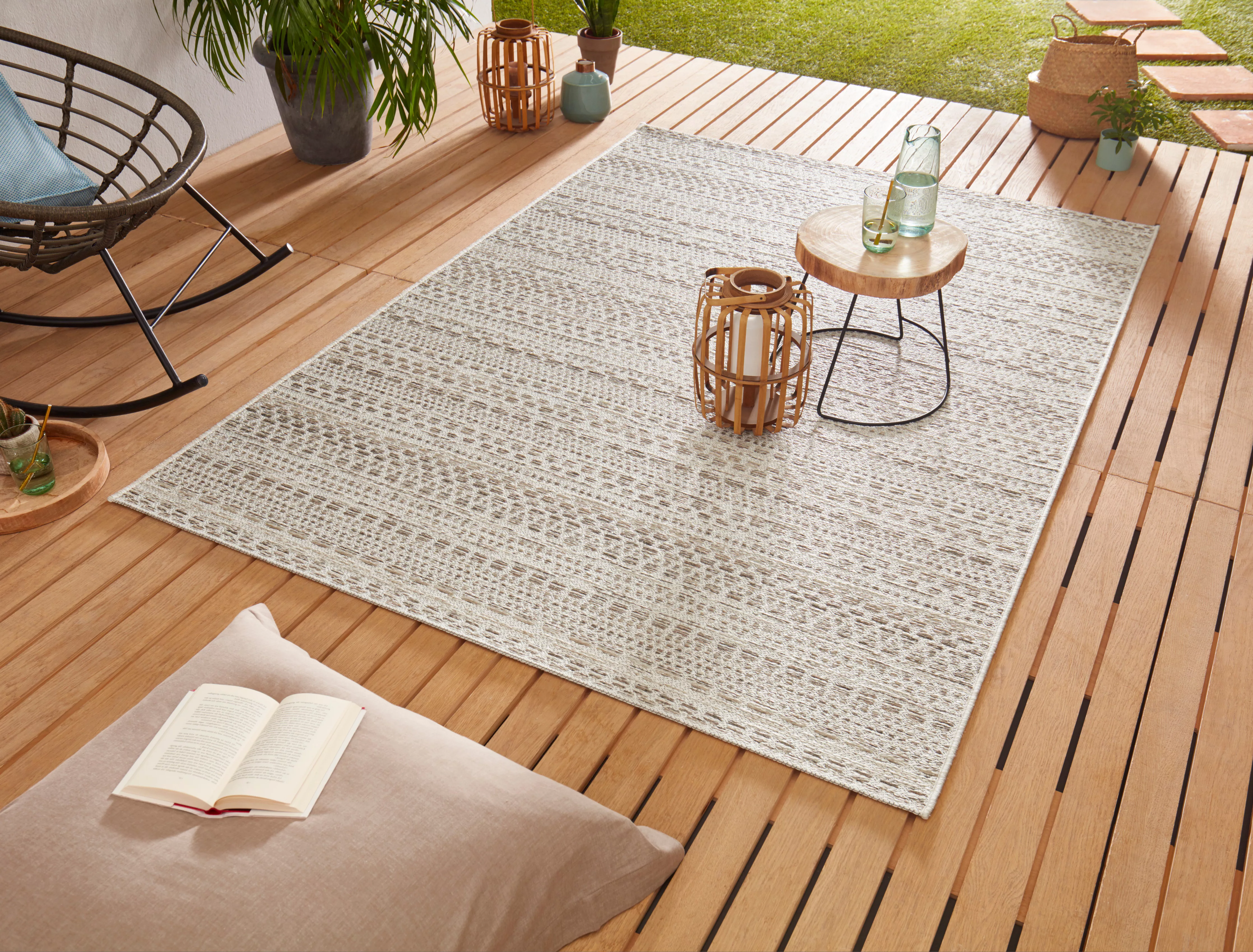 NORTHRUGS Teppich »Pine«, rechteckig, 7 mm Höhe, In-und Outdoor geeignet, S günstig online kaufen