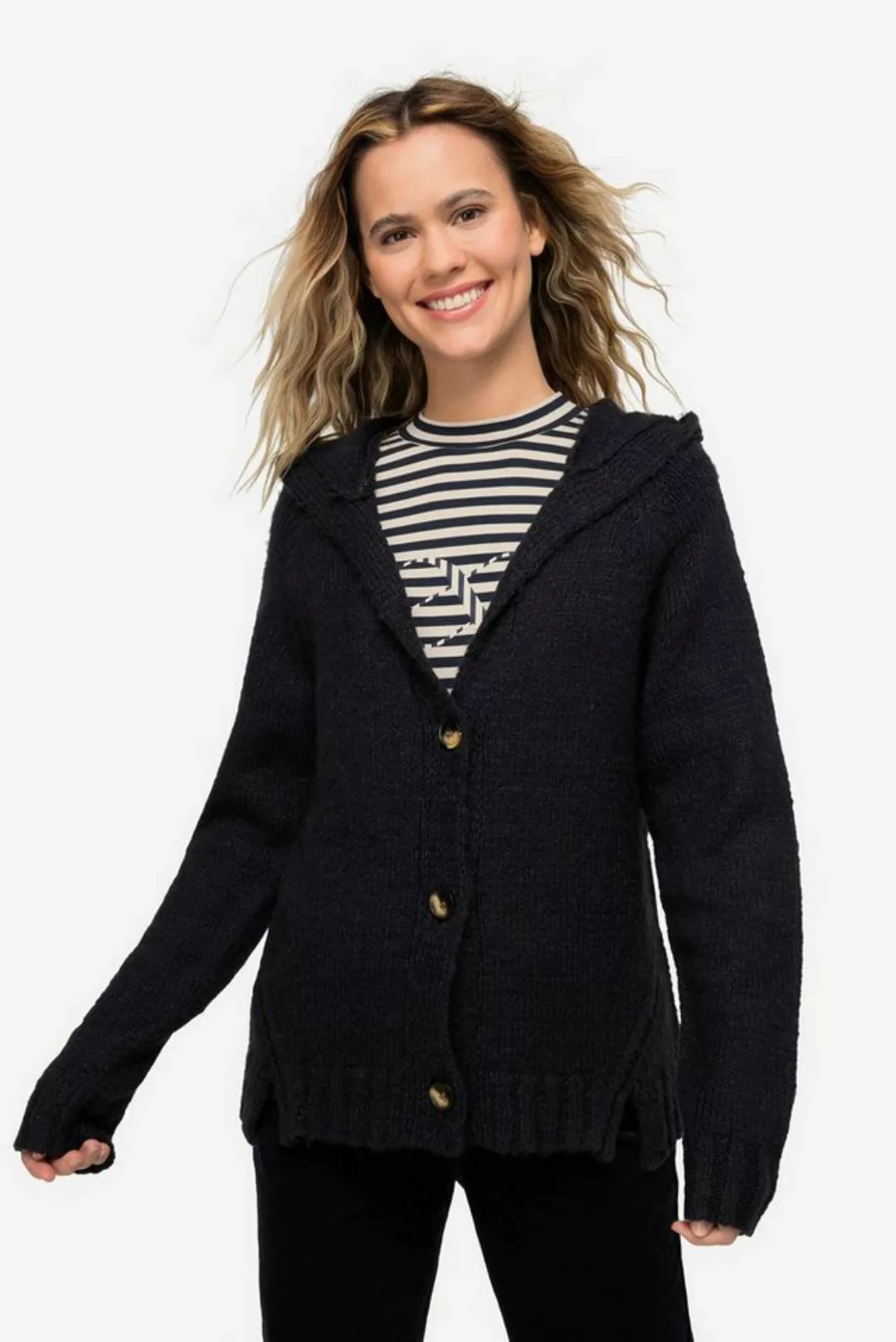 Laurasøn Strickjacke Strickjacke Kapuze Raglan-Langarm günstig online kaufen