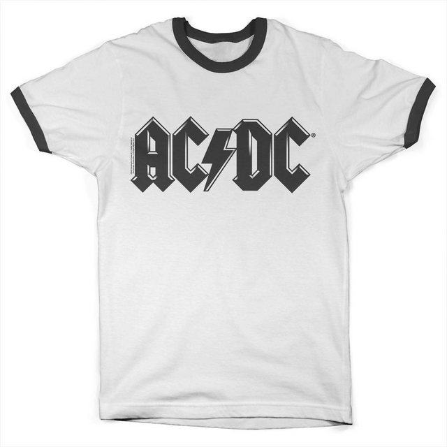 AC/DC T-Shirt Black Logo Retro Ringer Tee günstig online kaufen