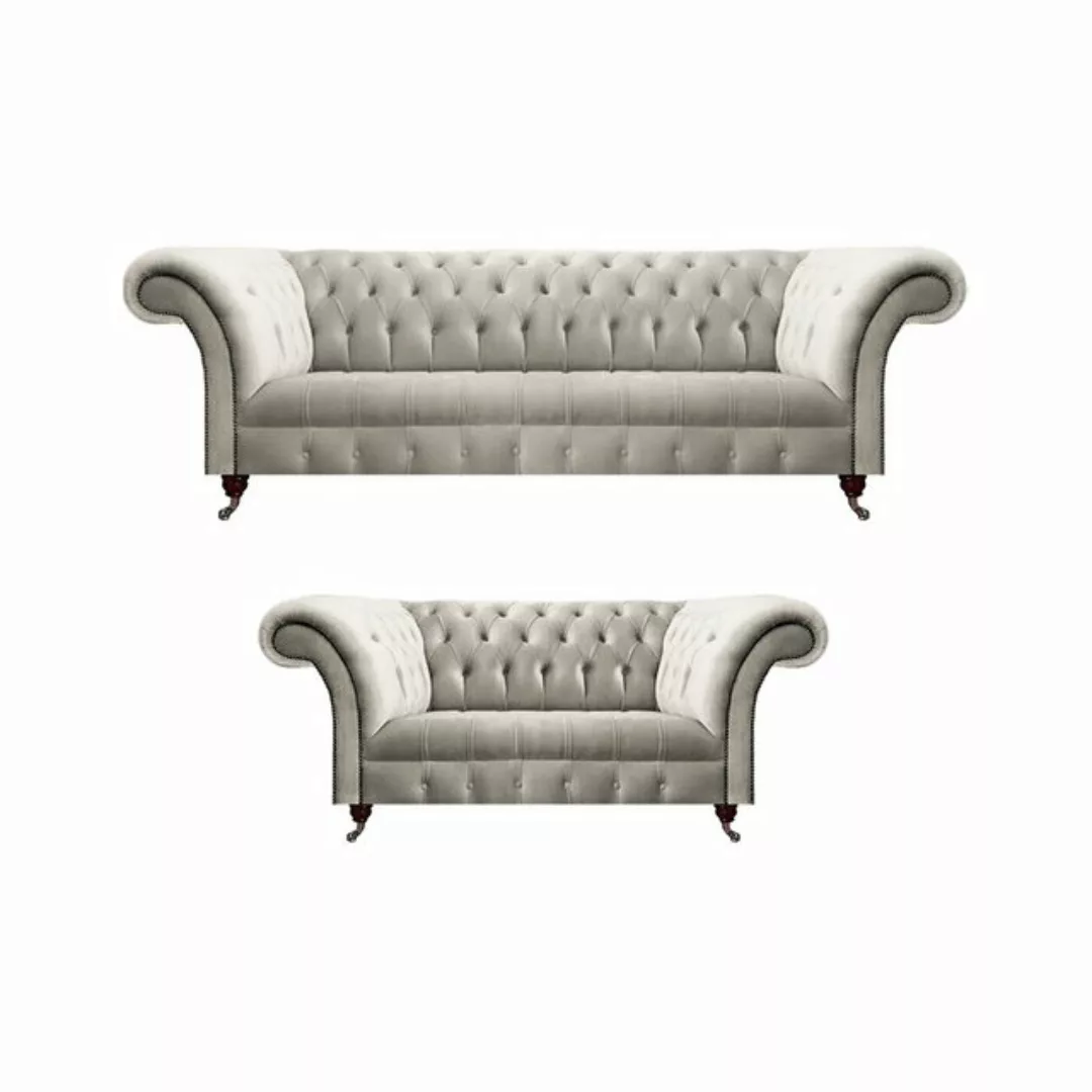 JVmoebel Chesterfield-Sofa Chesterfield Luxus Design Garnitur 2x Sofas Wohn günstig online kaufen