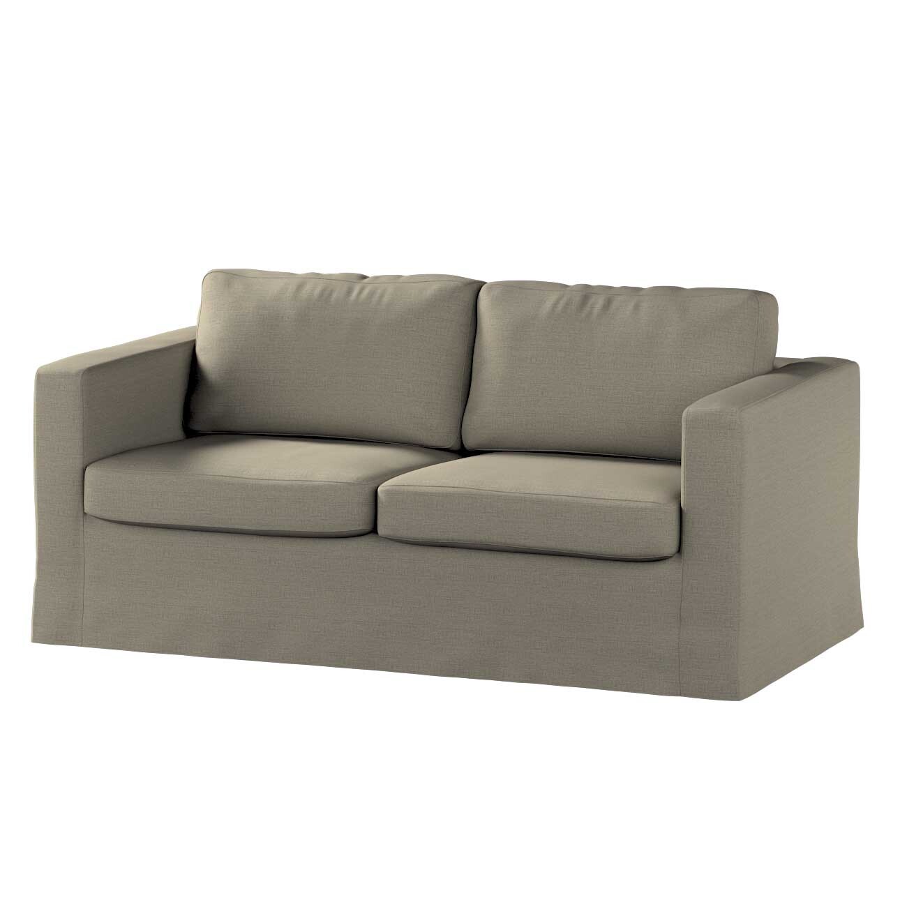 Bezug für Karlstad 2-Sitzer Sofa nicht ausklappbar, lang, grau-braun, Sofah günstig online kaufen