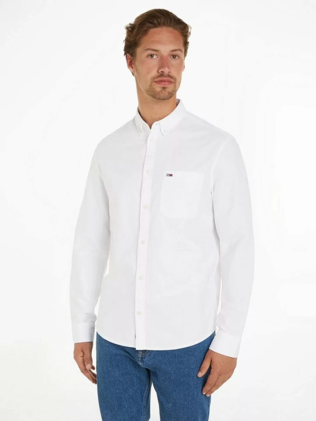 Tommy Jeans Langarmhemd TJM REG OXFORD SHIRT mit Button-down-Kragen günstig online kaufen