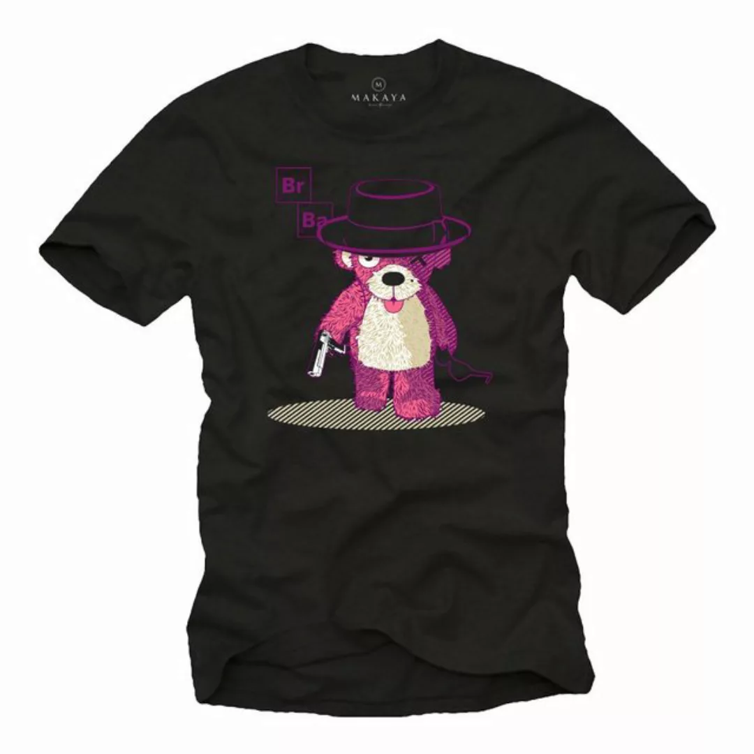 MAKAYA T-Shirt Herren Bad Teddy Motiv - Heisenberg Print Cool Fun Funshirt günstig online kaufen
