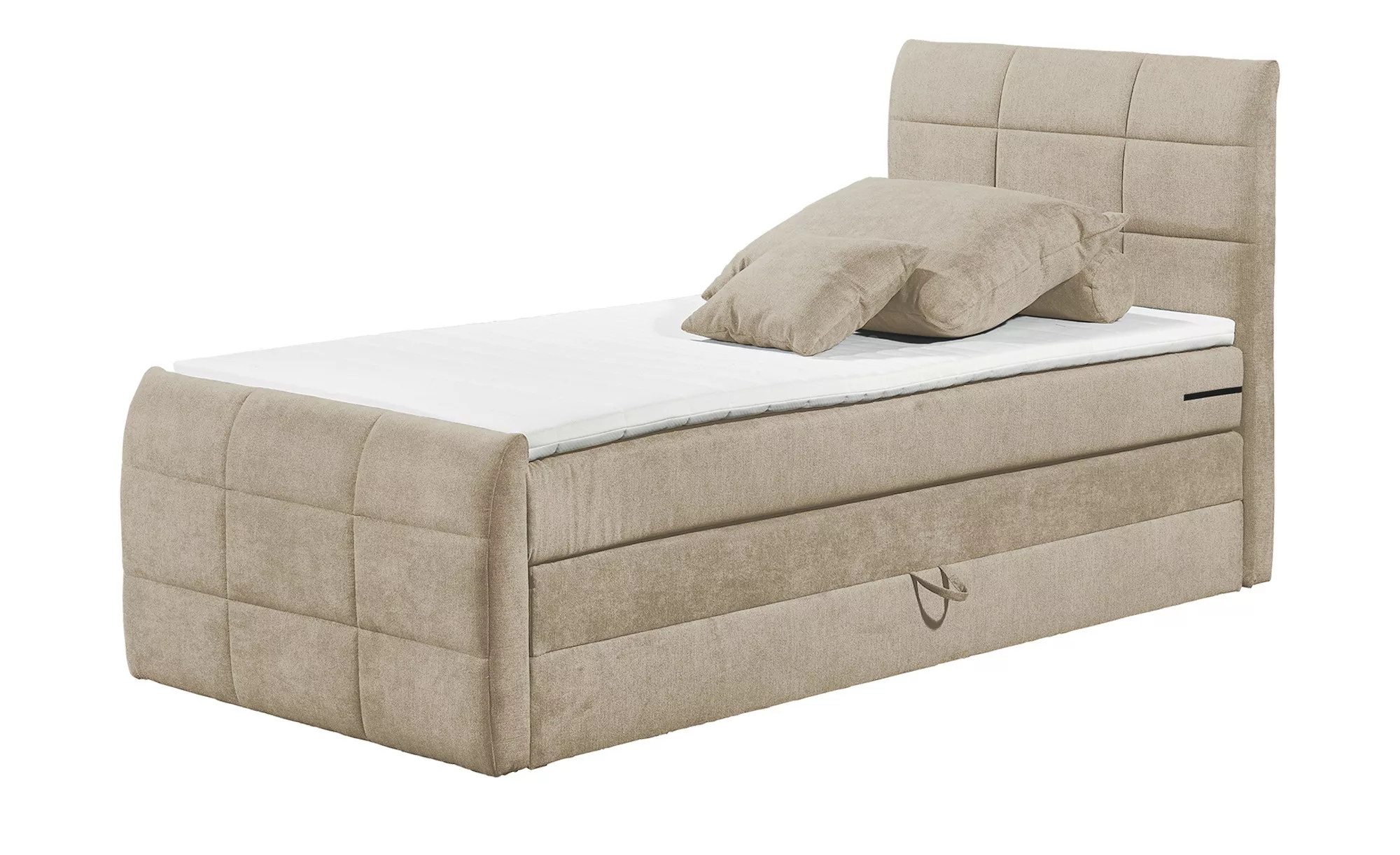 uno Boxspringbett mit Bettkasten - beige - 123 cm - 113 cm - Betten > Boxsp günstig online kaufen