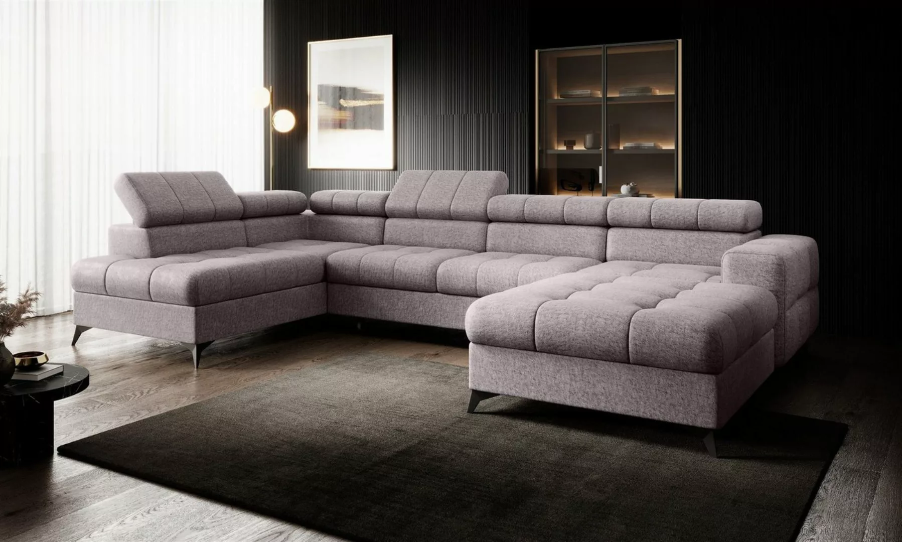 Fun Möbel Wohnlandschaft U-Form Schlafsofa SPARKS Stoff Infinity, Einstellb günstig online kaufen