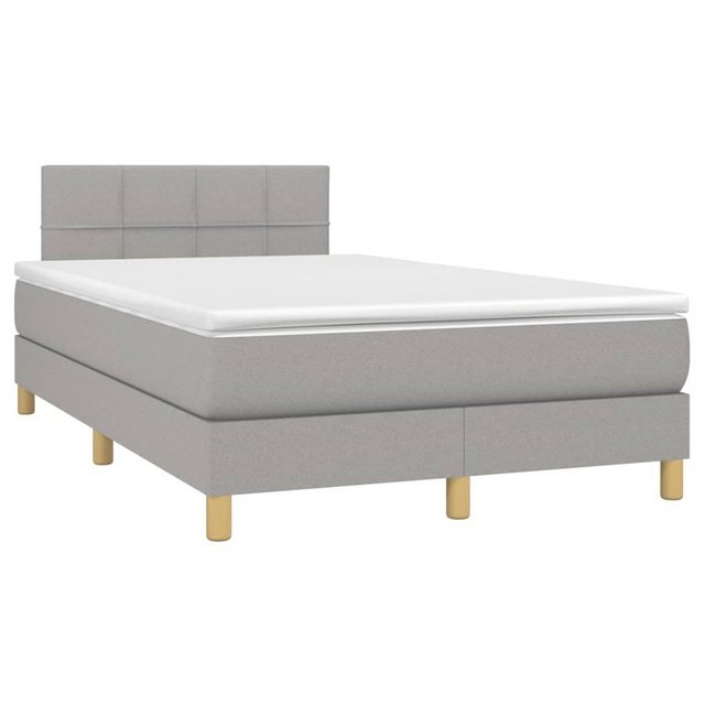 furnicato Bett Boxspringbett mit Matratze Hellgrau 120x200 cm Stoff (1-tlg) günstig online kaufen