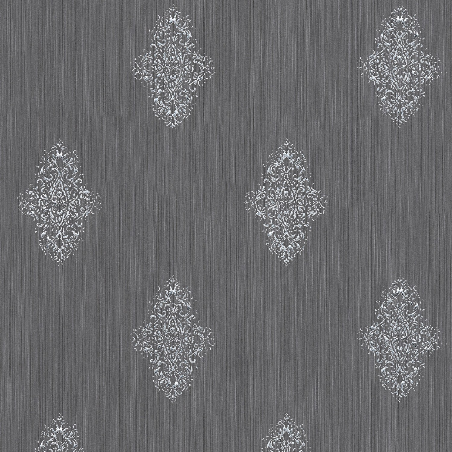 Bricoflor Neobarock Tapete in anthrazit Graue Ornament Tapete mit Muster un günstig online kaufen