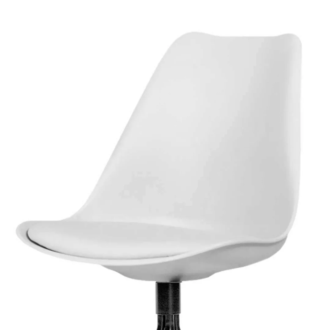 Kunststoff Schalenstühle in Weiß Metallgestell (2er Set) günstig online kaufen